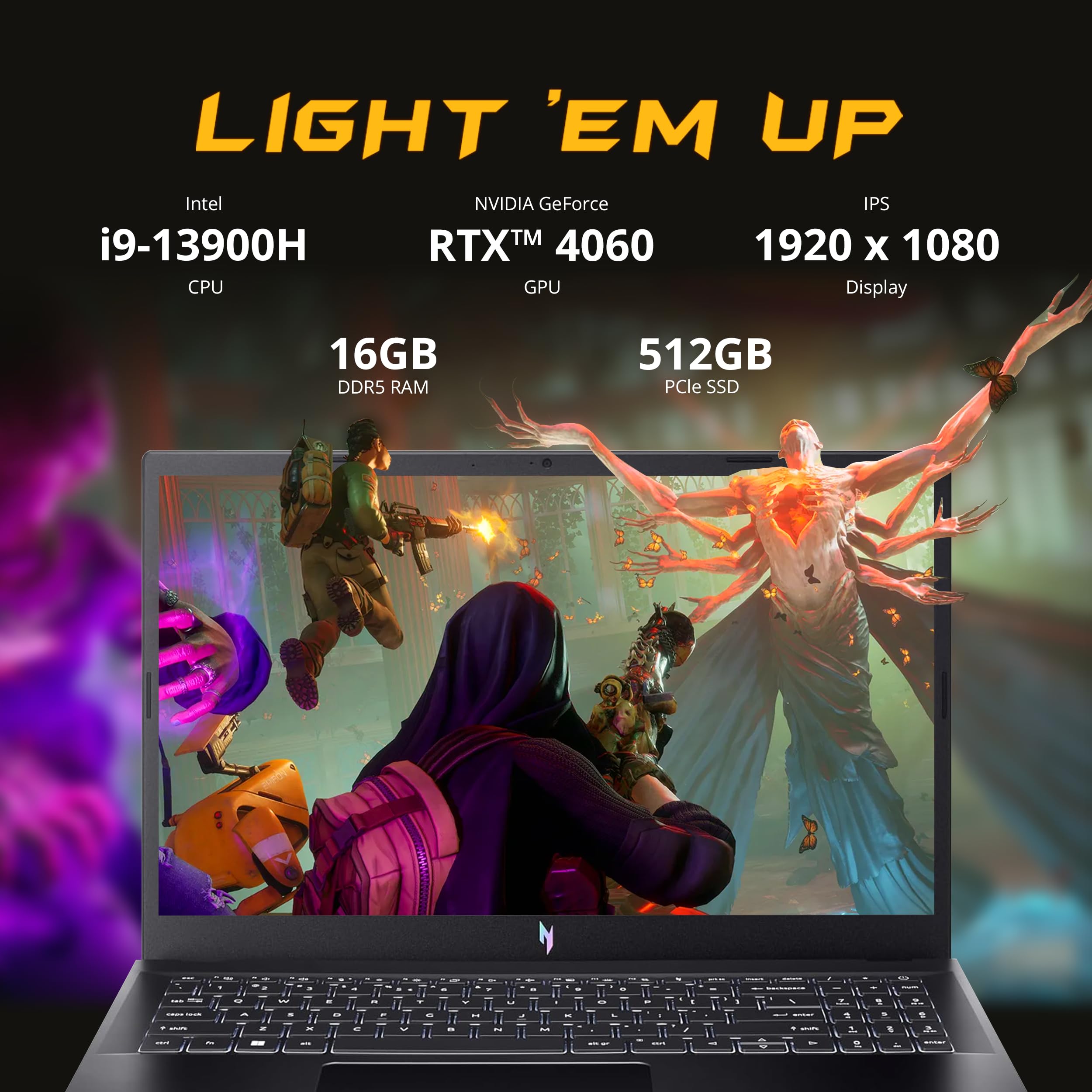 Acer Nitro V 15 15.6'' Fhd Ips 144Hz Gaming Laptop, Intel I9 13900H, 16Gb Ddr5, 512Gb Ssd, Nvidia Geforce Rtx 4060, Backlit Keyb