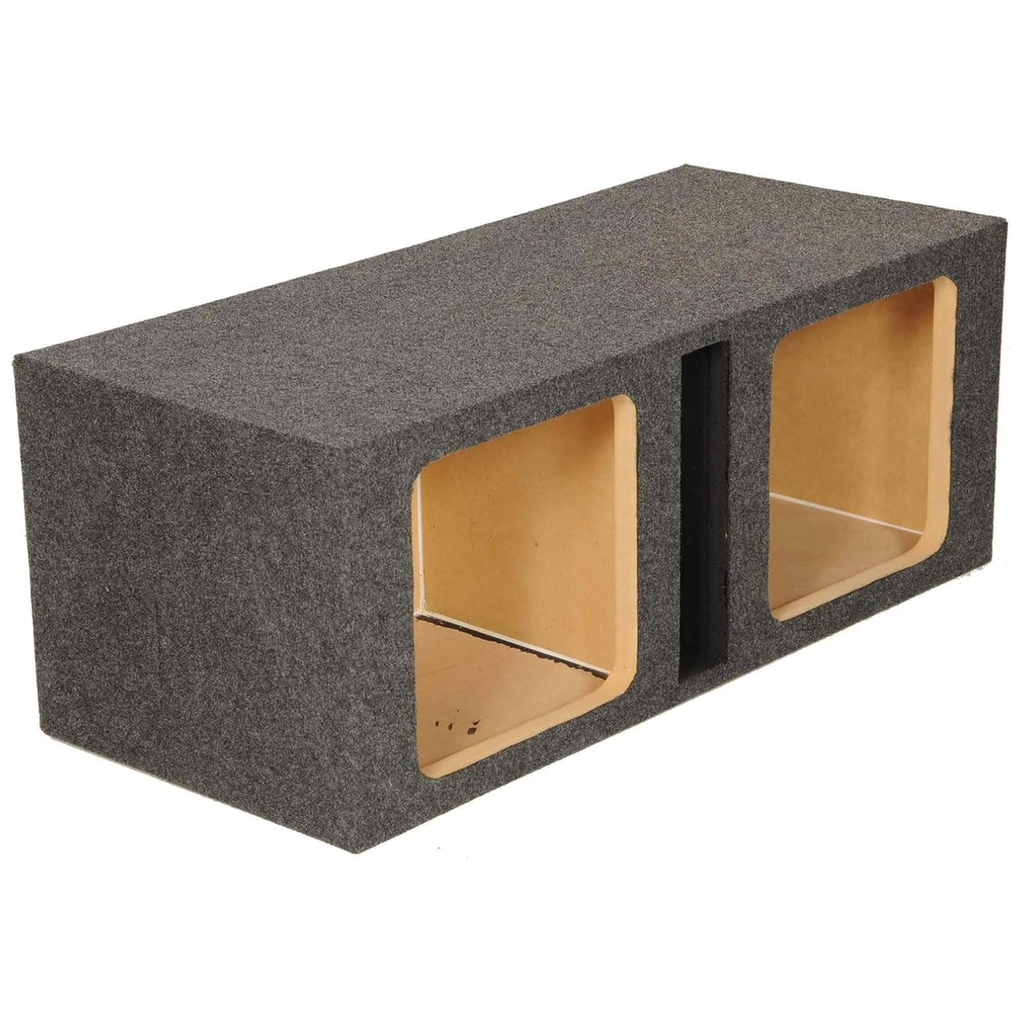 Empty Woofer Box Dual 12'' Mdf Vented Bass Box Square