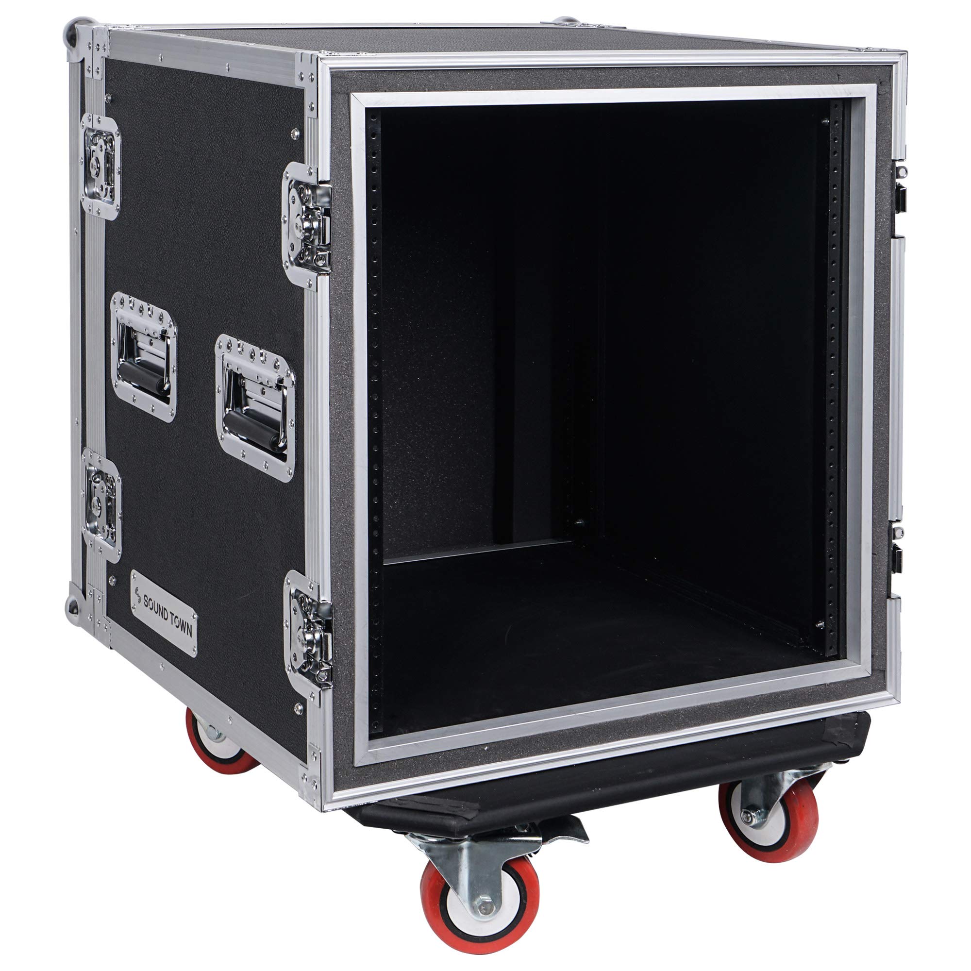 Sound Town Shock Mount 12U Ata Rack Case With 21� Rackable Depth And Casters, 12 Space Size   Pro Tour Grade (Strc Sp12Uw)