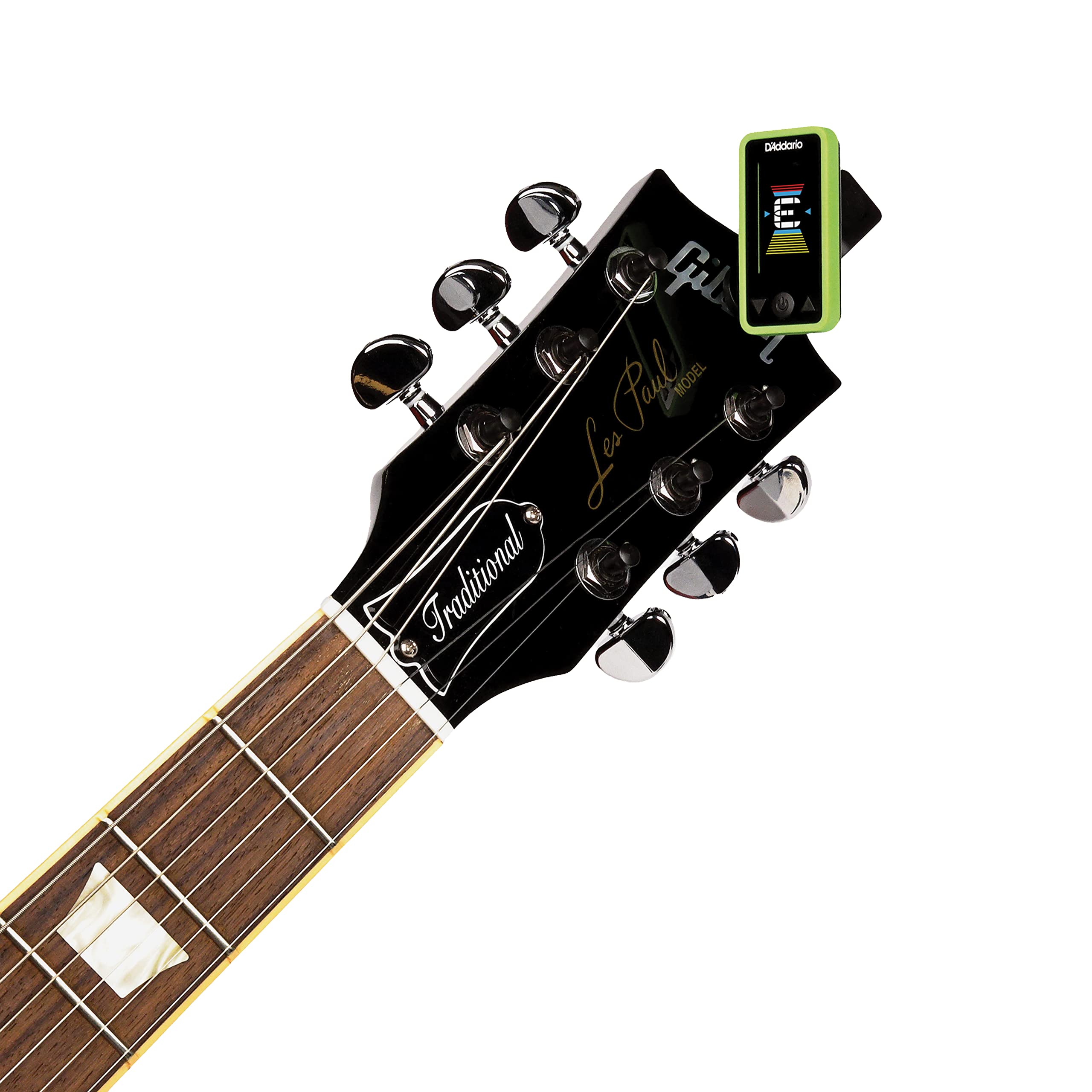 D'Addario Accessories Guitar Tuner   Eclipse Headstock Tuner   Clip On Tuner For Guitar   Great For Acoustic Guitars & Electric Guitars   Quick & Accurate Tuning   Green