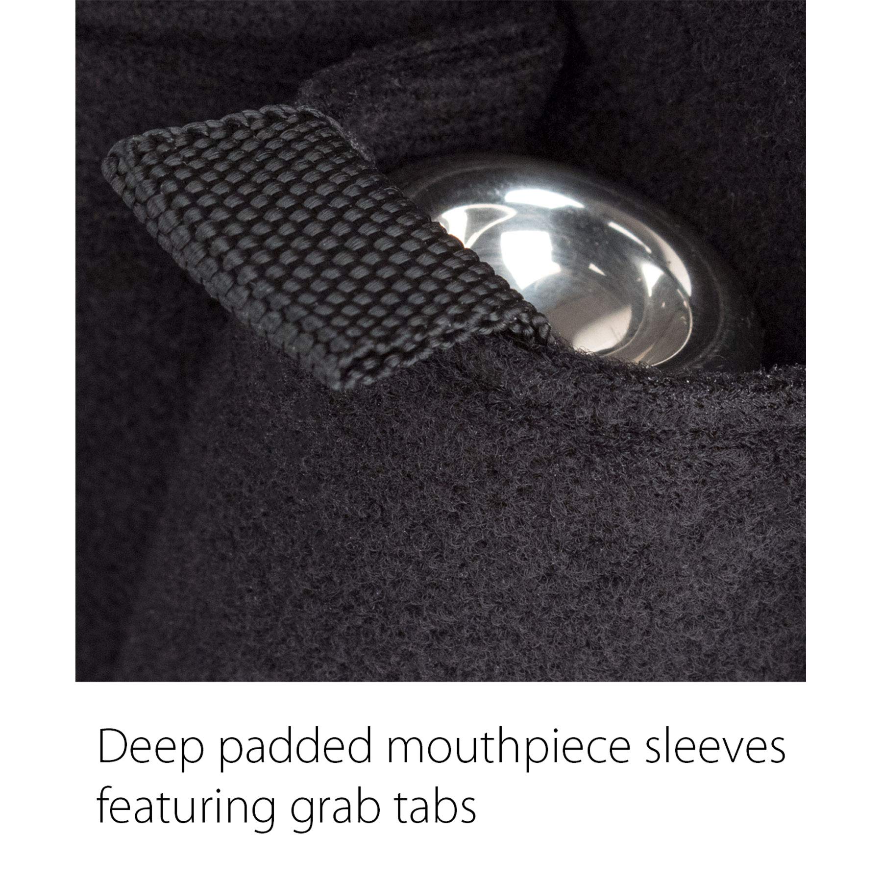 Pro Tec Protec Trumpet/Small Brass Multiple (3 Piece) Nylon Mouthpiece Pouch With Zipper Closure, Model A219Zip,Black