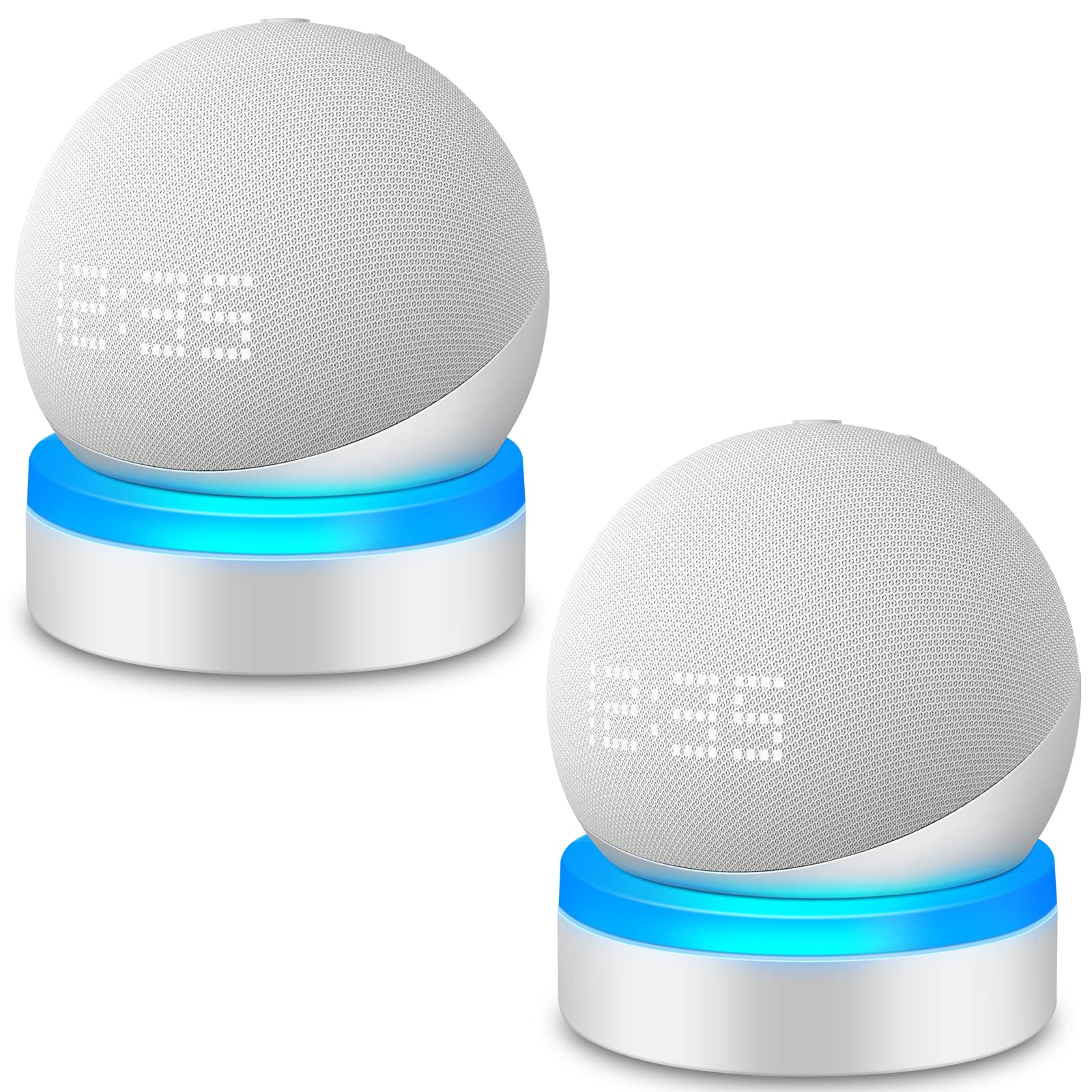 Zuolaco Table Holder For Echo Dot 4Th/5Th Generation, Stand Mount Base With Light Guide For Echo Dot 4Th/5Th Gen, Built In Cable