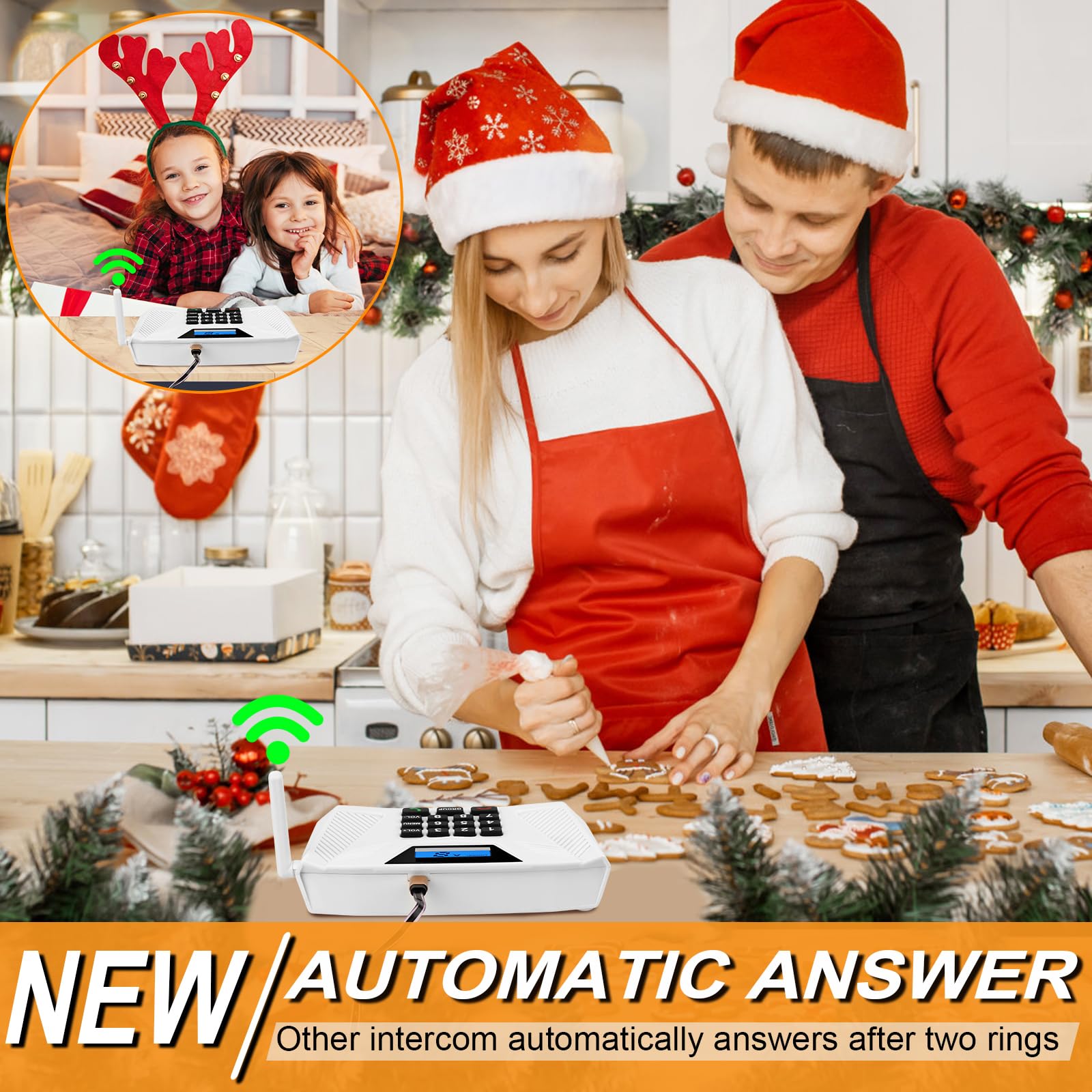 Intercoms Wireless For Home Upgrade 2024, Hands Free Intercom 5300 Feet Range, Real Time Two Way Communication Full Duplex Inter