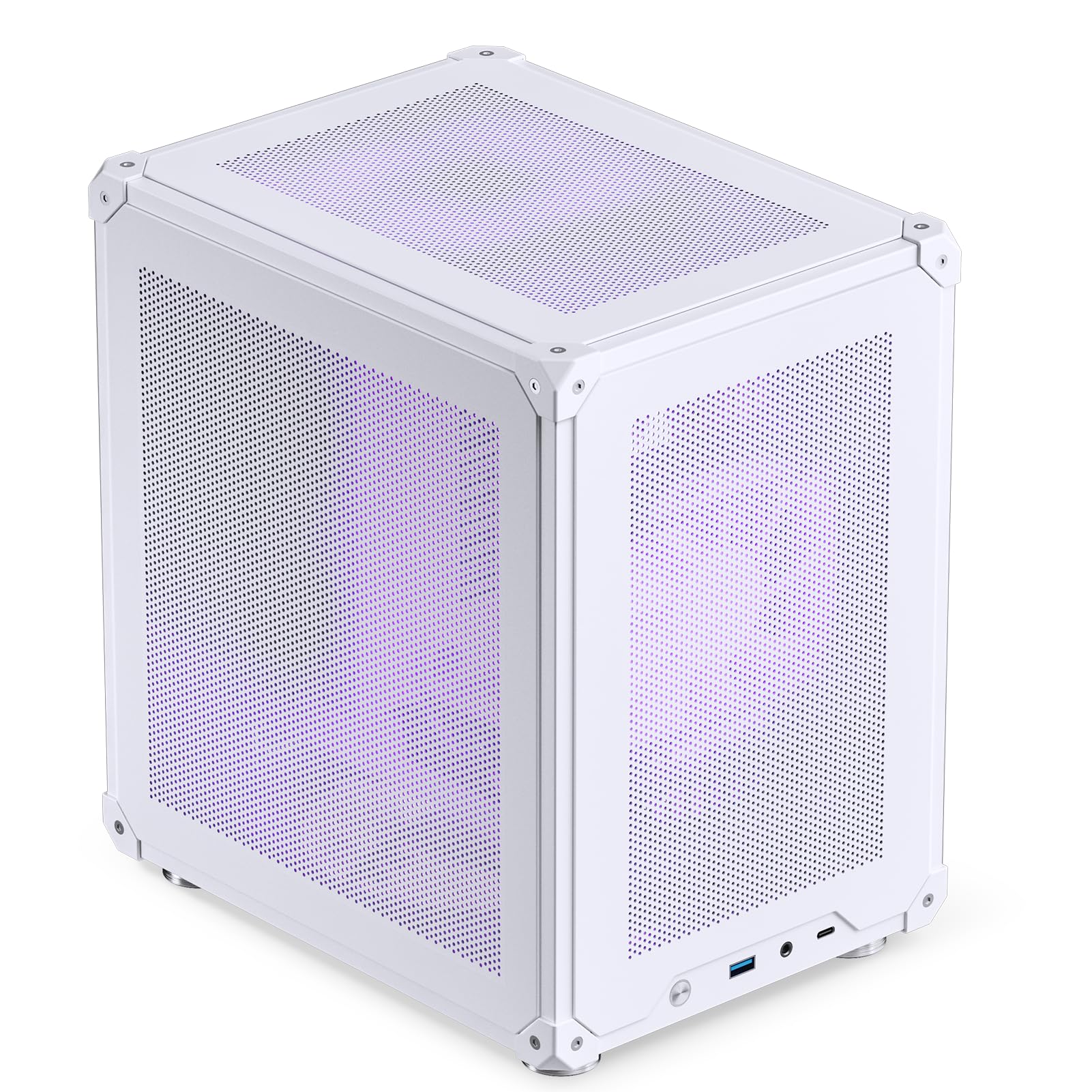 Jonsbo C6 White Mini Matx Mesh Case,Simple Compact Desktop Micro Atx Chassis,Upper Cover/Side Panel Tool Free Open Pc Case, Atx