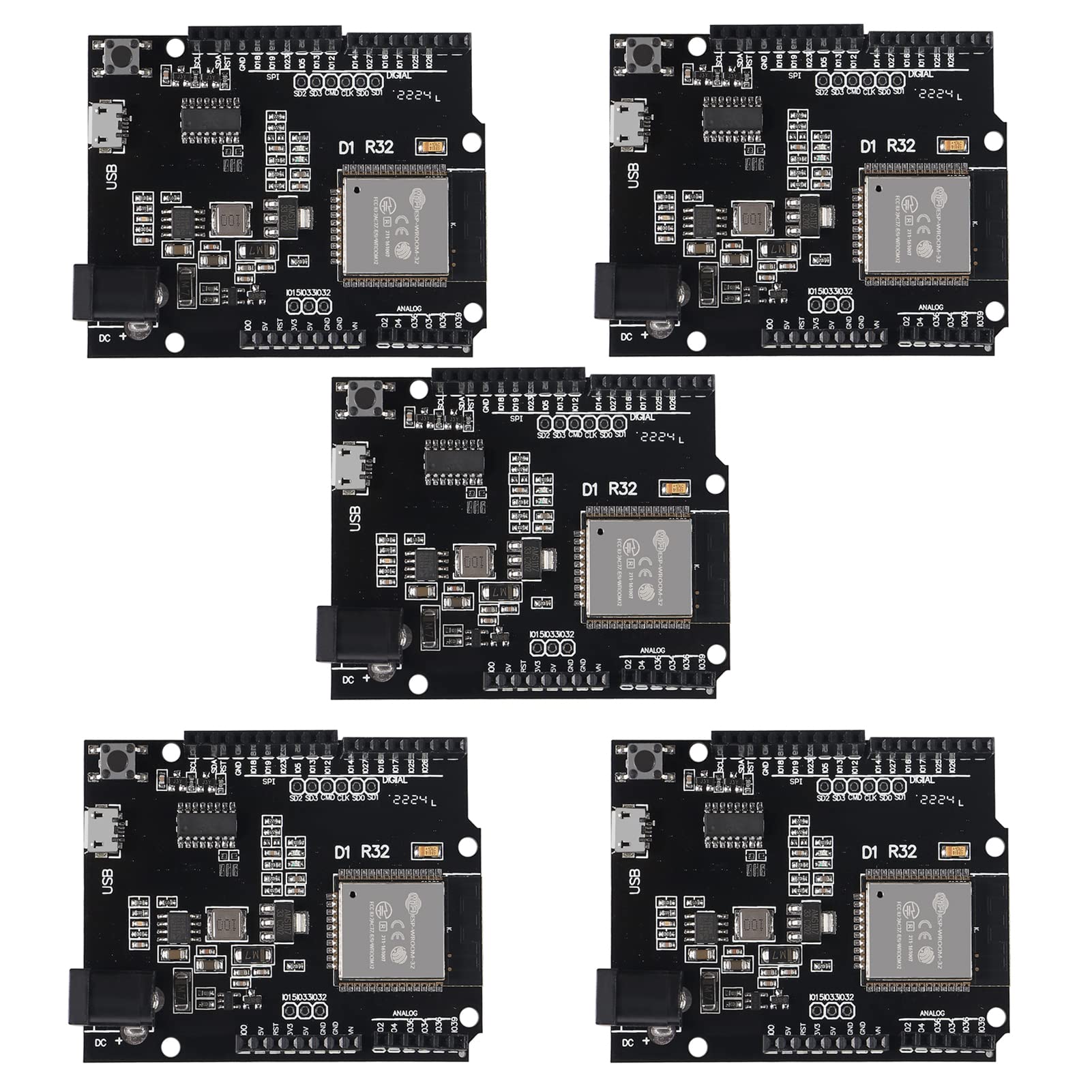 5Pcs Esp32 Esp 32 Wifi Bluetooth Board Module Ch340 4Mb Flash With Micro Usb Development Board
