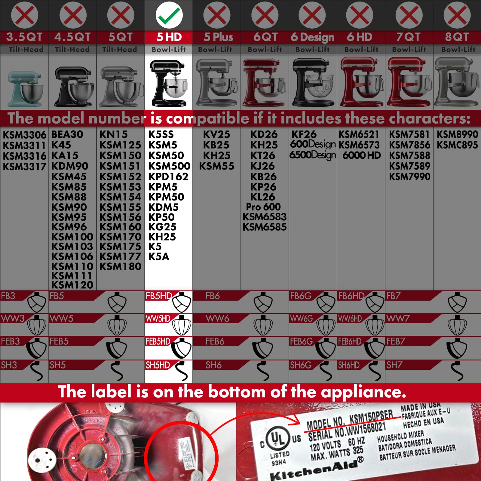 Stainless Steel Spiral Dough Hook,Accessories And Attachments For Kitchenaid Mixers, Fit 5 Qt Bowl Lift Mixing Bowl
