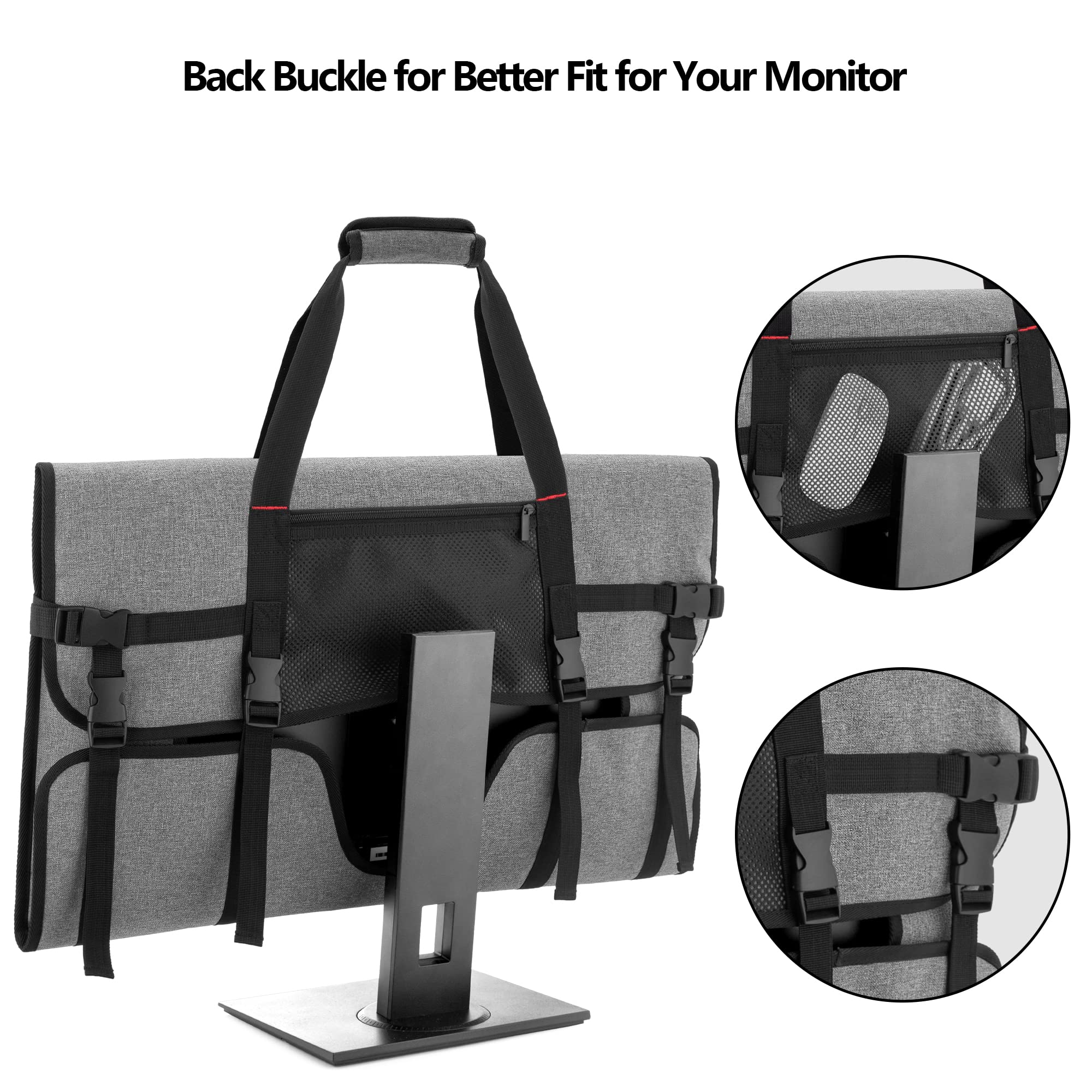 Trunab Travel Carrying Case For 27'' Lcd Screens And Monitors, With Padded Velvet Lining, Protective Monitor Bag Compatible With