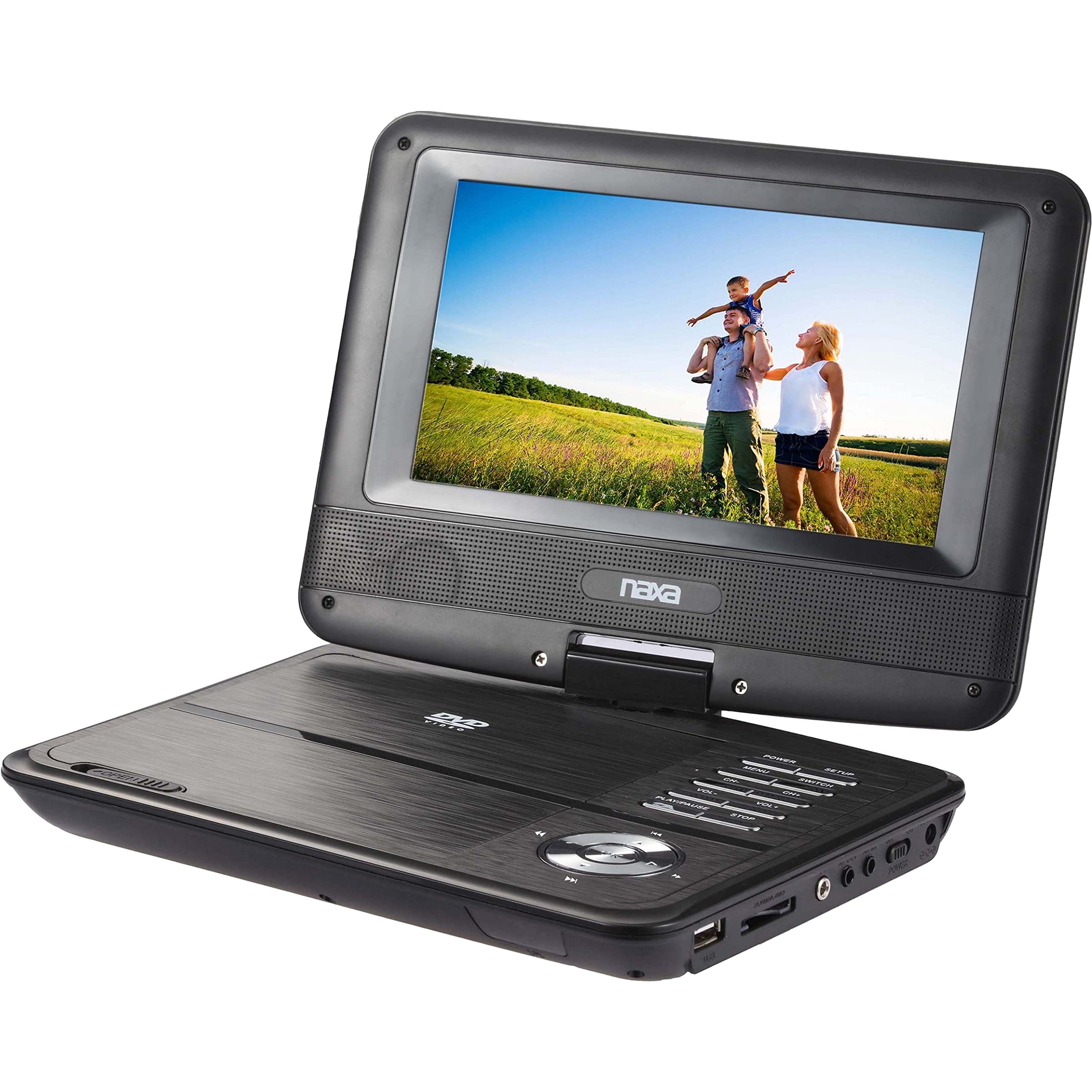 Naxa Electronics Npd 703 7 Inch Tft Lcd Swivel Screen Portable Dvd Player   Black Lacquer