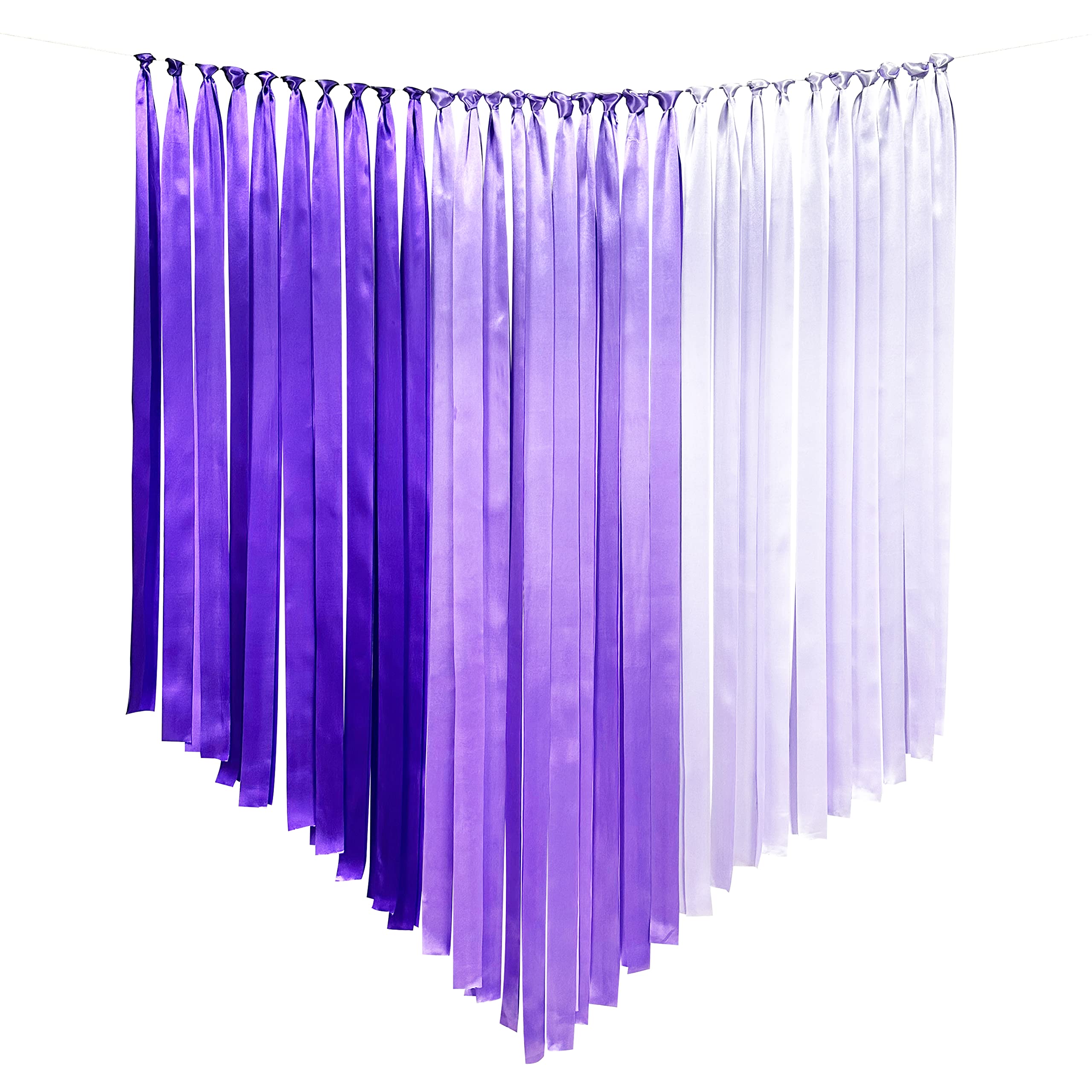 Purple Party Decoration Lavender Streamer Backdrop 197 Ft  1.97'' Wide Satin Ribbon Lilac Fringe Hanging Garland For Wedding Bri