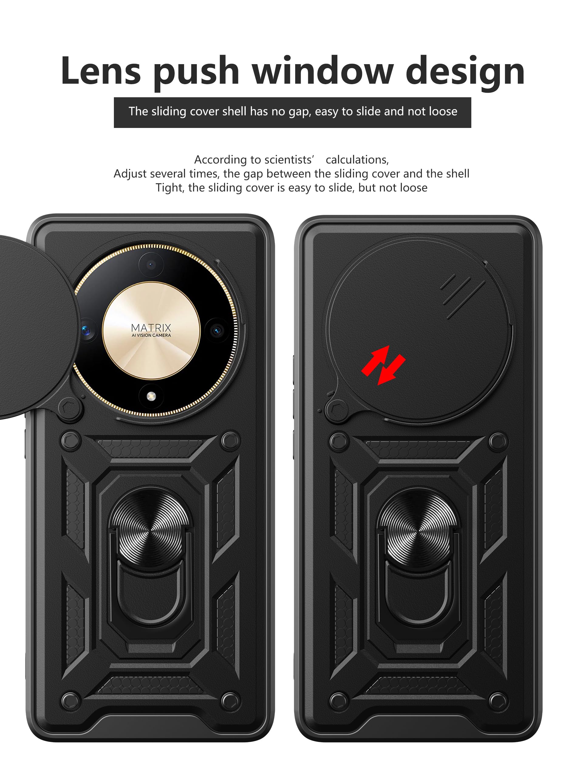 Kukoufey Compatible With Honor Magic5 Pro Case Cover,With Slide Camera Lens Cover Compatible With Honor Magic 5 Pro 5G Pgt An10