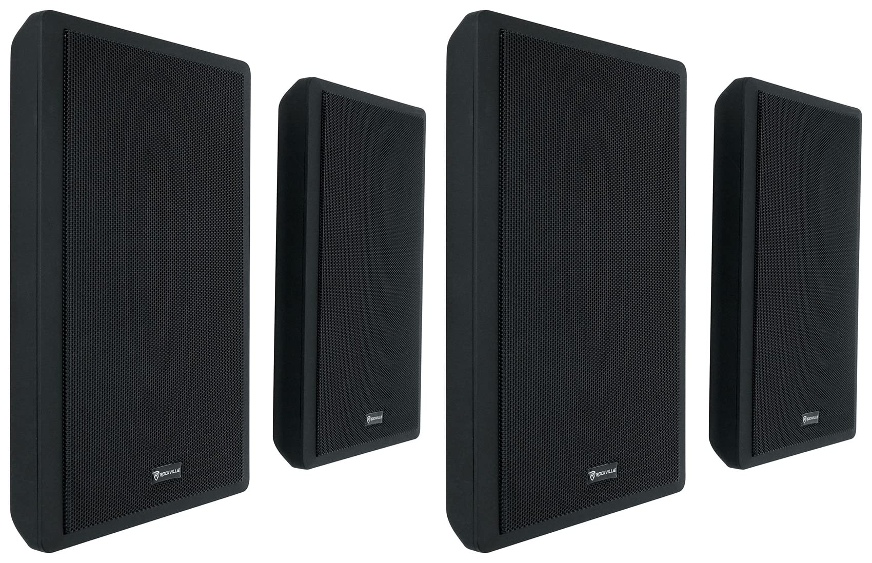 Rockville RockSlim Pair Black 5.25 240W Home Theater Speakers, 8 Ohm, Slim Wall-Mount Design, Clear Audio, Durable Build, for Ho
