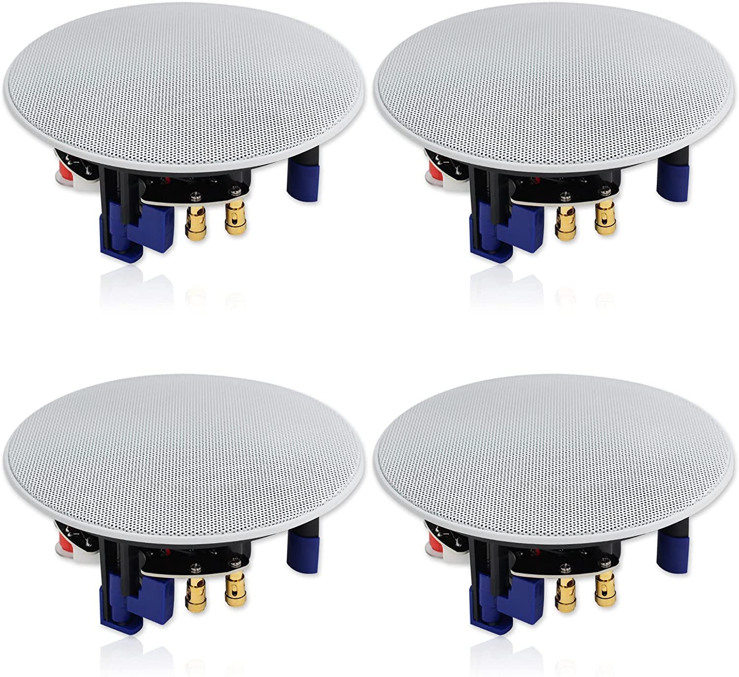 Herdio 320 Watts 2 Way Flush Mount Ceiling Speakers 4 Inches For Bathroom, Kitchen,Living Room,Office 4 Speakers