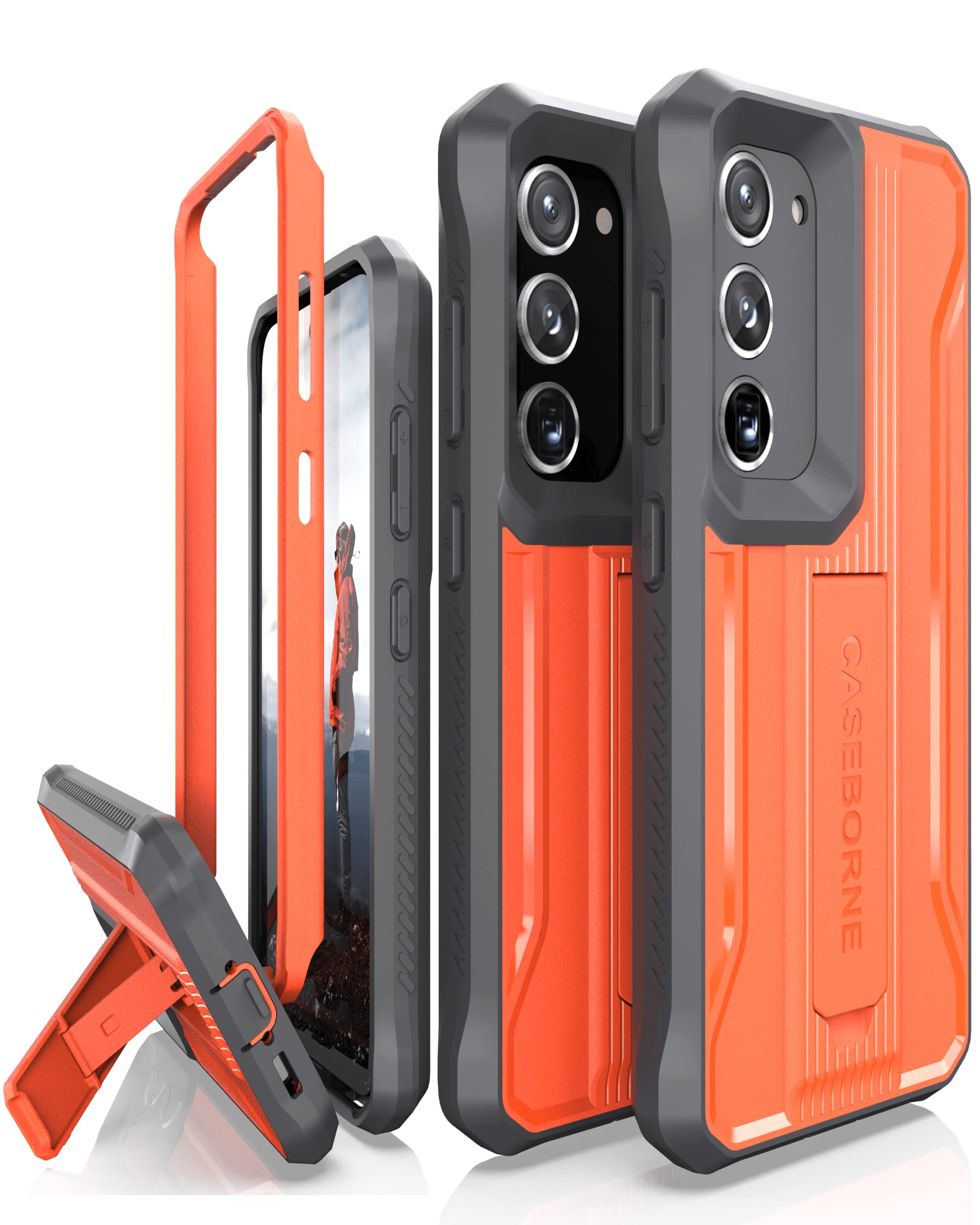 Caseborne V Designed For Samsung Galaxy S23 5G Case (Formerly Armadillotek), Full Body Multi Layer Rugged Kickstand Protective C