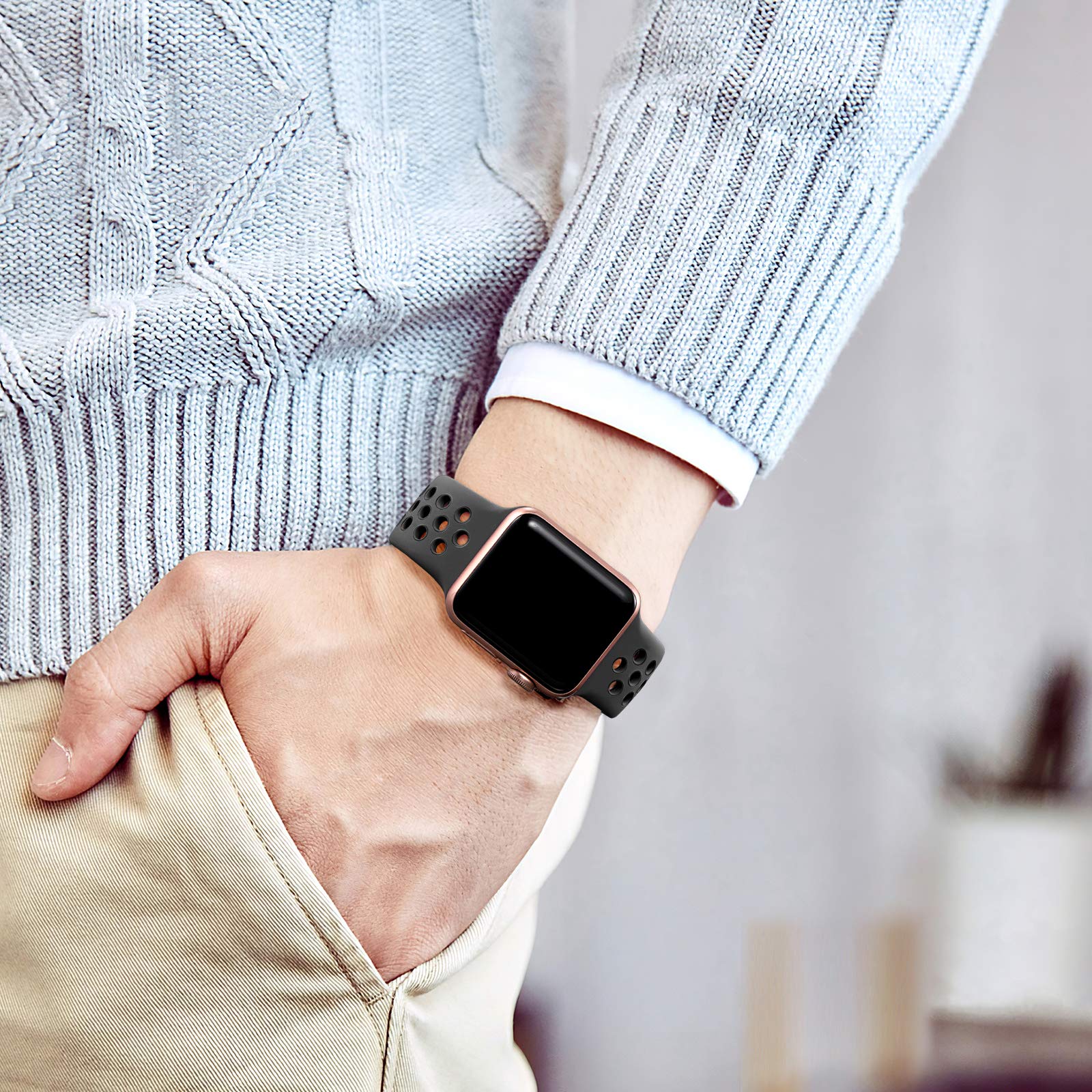 Lerobo 3 Pack Compatible With Apple Watch Band 45Mm 44Mm 46Mm 49Mm 42Mm 40Mm 38Mm 41Mm,Soft Silicone Sport Breathable Wristband