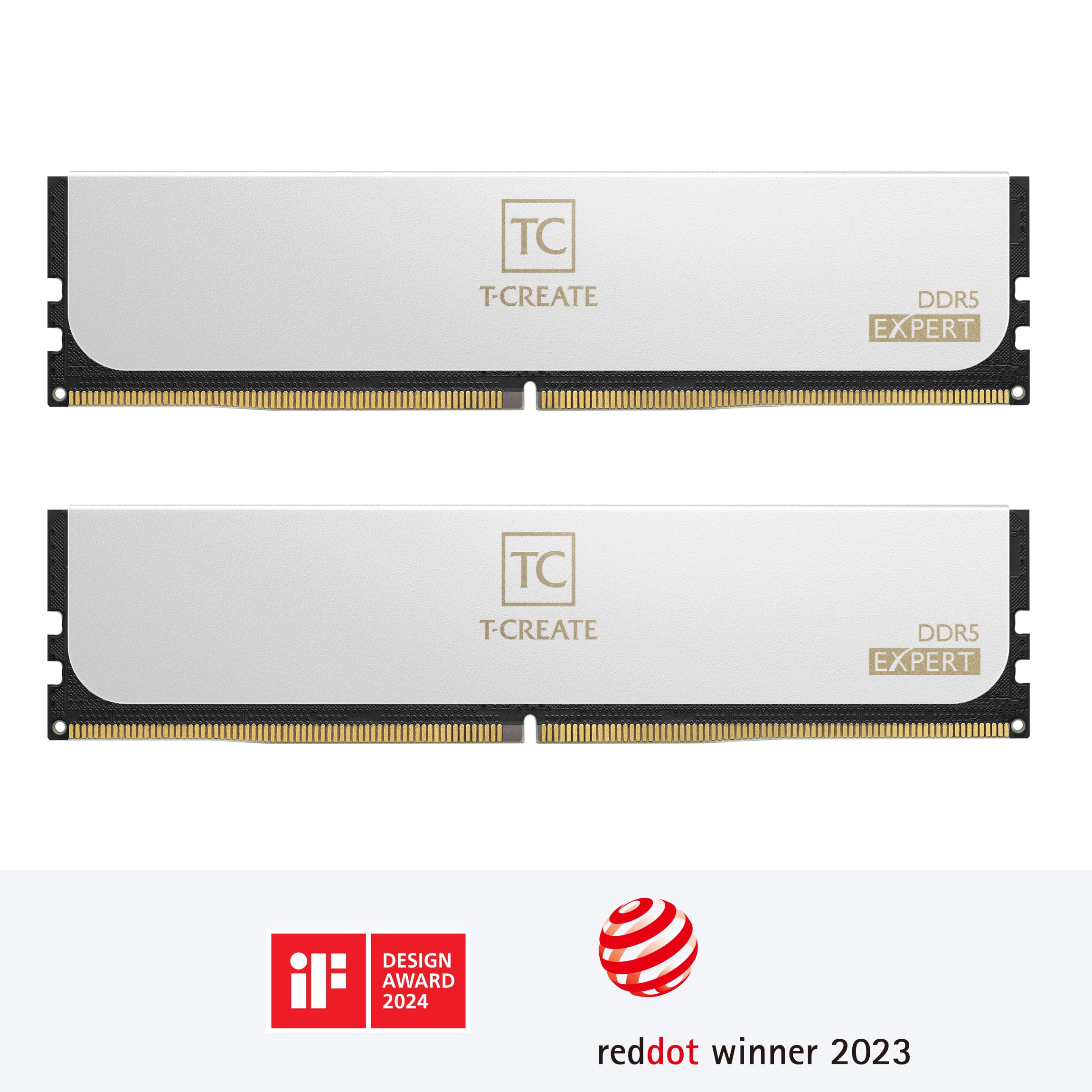 Teamgroup T Create Expert Overclocking 10L Ddr5 48Gb Kit (2 X 24Gb) 6400Mhz (Pc5 51200) Cl32 M Die Desktop Memory Module Ram Whi