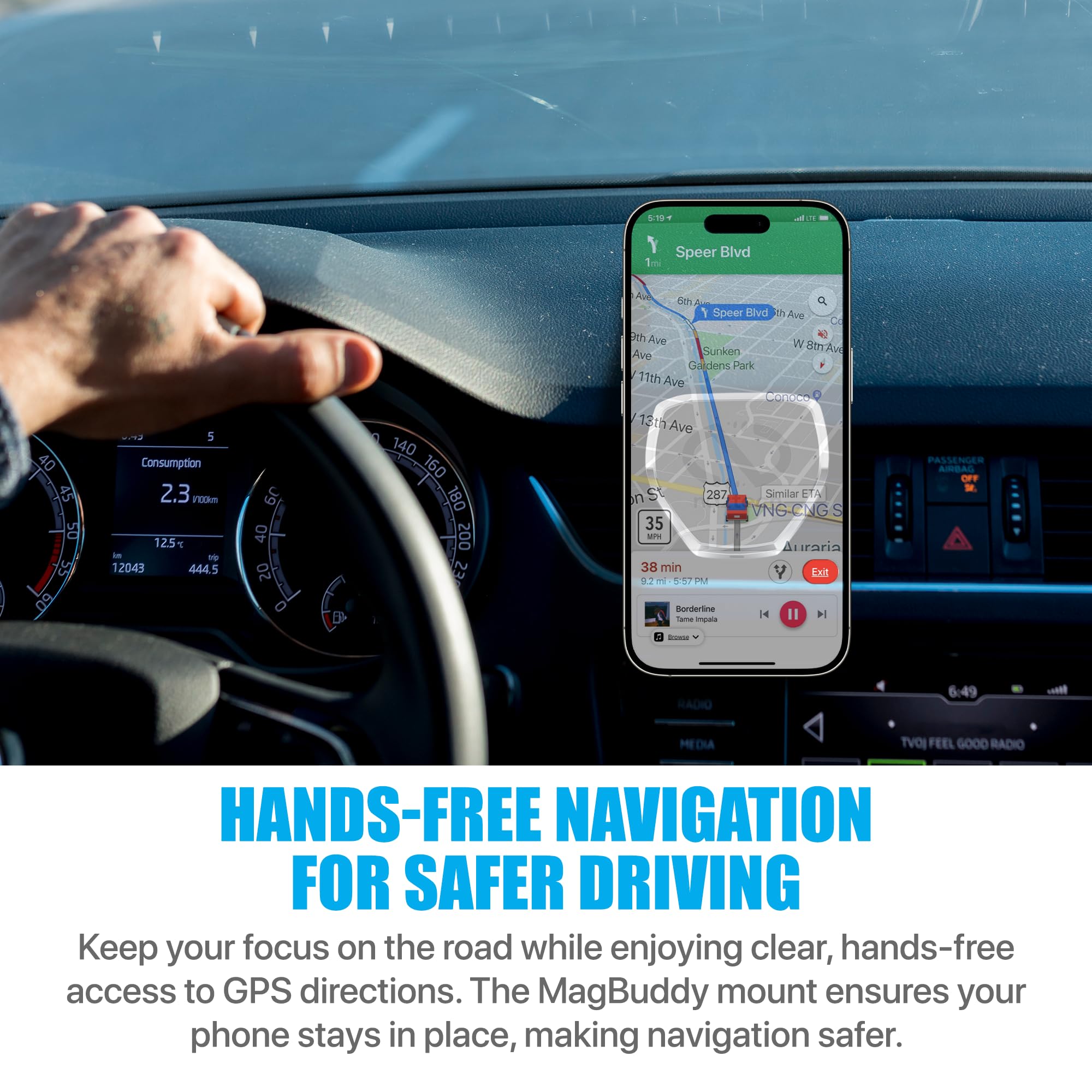 Naztech Magbuddy Car Air Vent Cell Phone Holder Mount [Hands Free - Easily Install] Universal For Iphone 15/14/13 Galaxy S24/S23