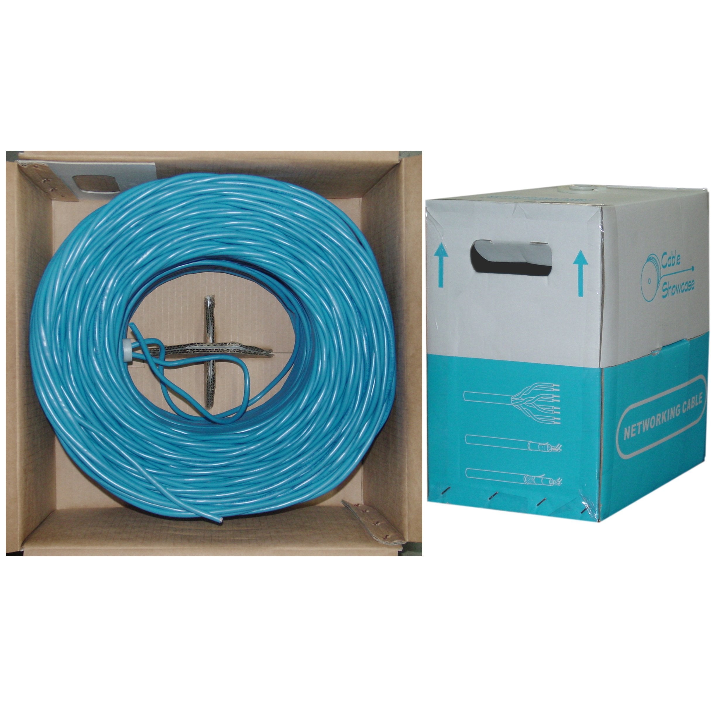 Cablewholesale 1000 Foot Bulk Shielded Cat6 Blue Ethernet Cable, Stranded, 24Awg Network Cable, 4 Pair Stranded Bare Copper, Shi