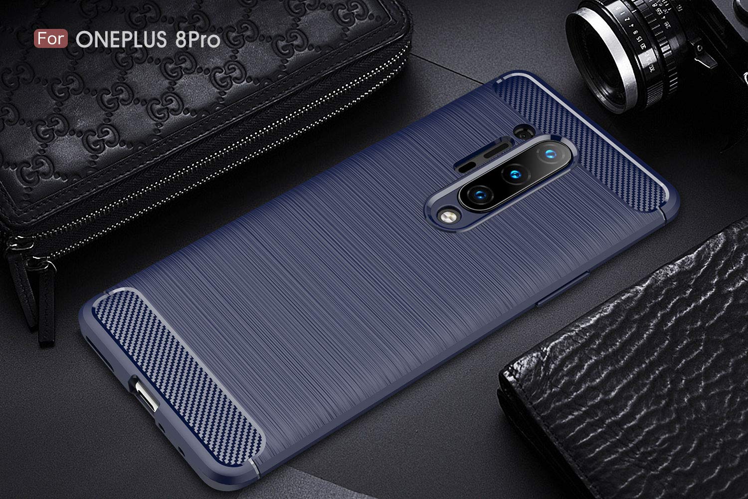 Cruzerlite Case Compatible With Oneplus 8 Pro Case, Carbon Fiber Texture Design Cover Anti Scratch Shock Absorption Case Made Fo