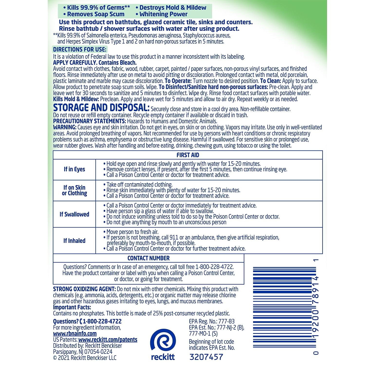 Lysol All Purpose Cleaner Spray, White & Shine With Bleach, 32 Fl Oz