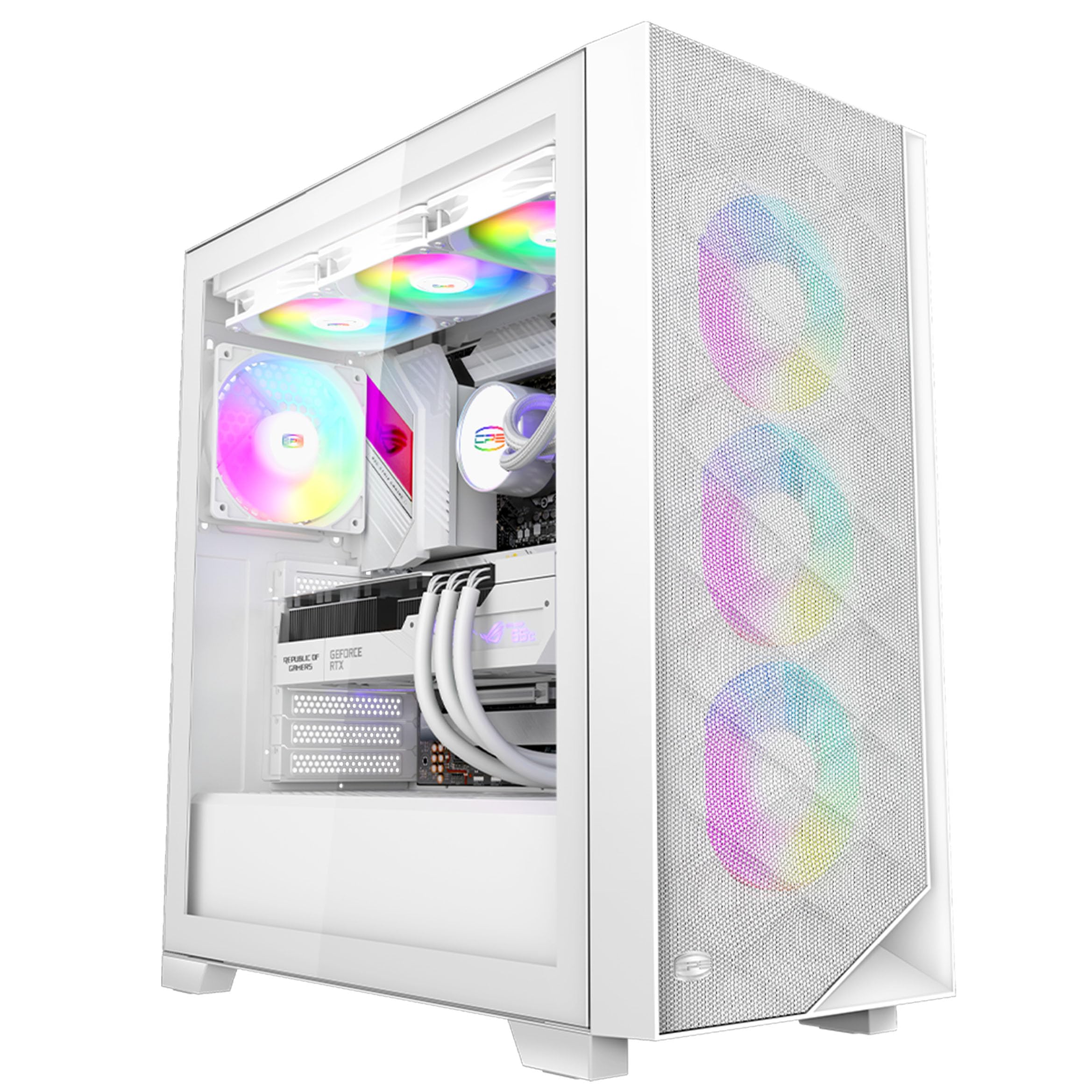 Pccooler Cps C3D510 High Airflow Atx Pc Case Mid Tower Desktop Computer Gaming Superior Case For M Atx/Itx/E Atx With 3 Argb Cas