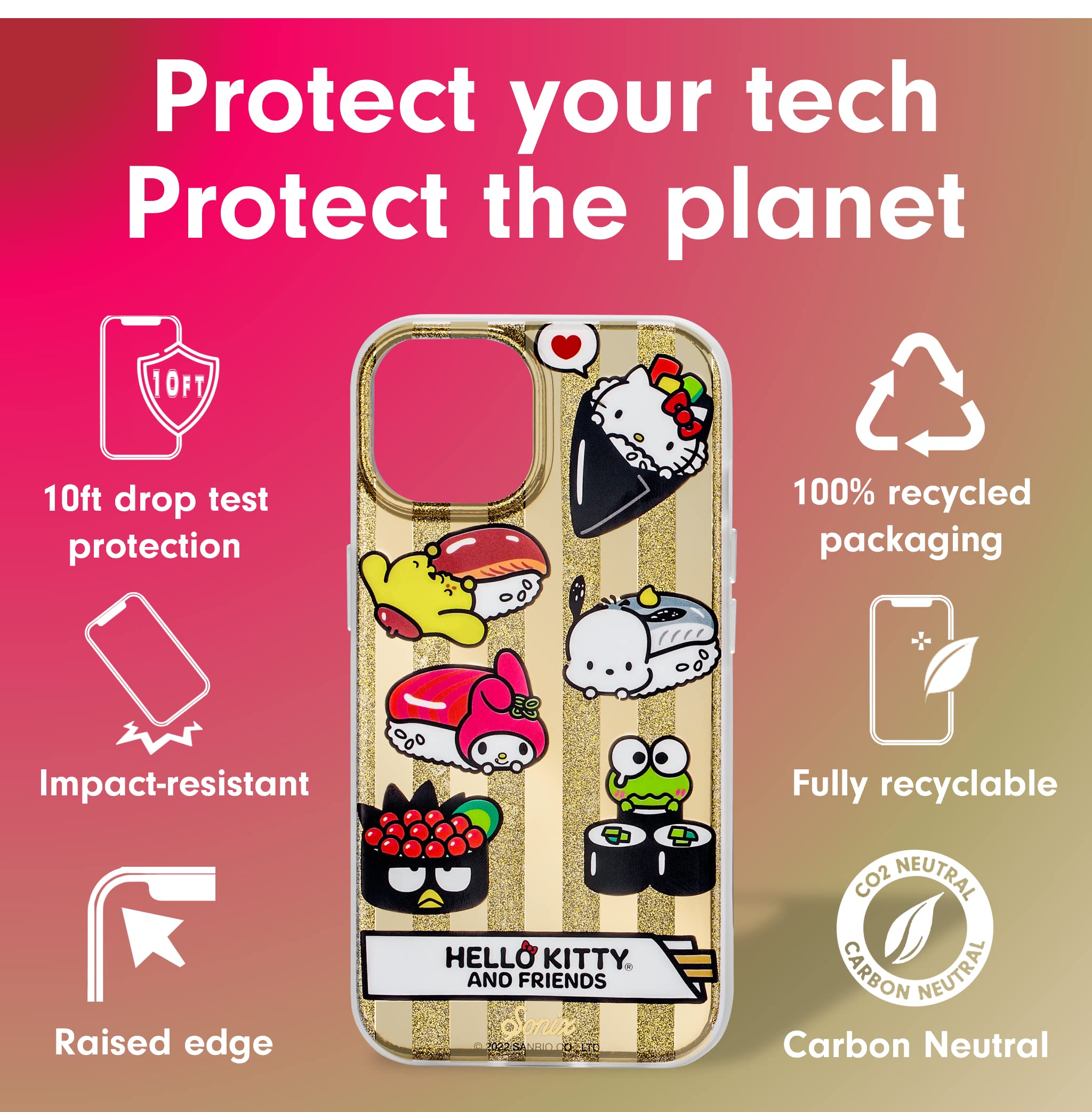 Sonix X Sanrio Case For Iphone 14 Plus | Compatible With Magsafe | 10Ft Drop Tested | Hello Kitty Sushi