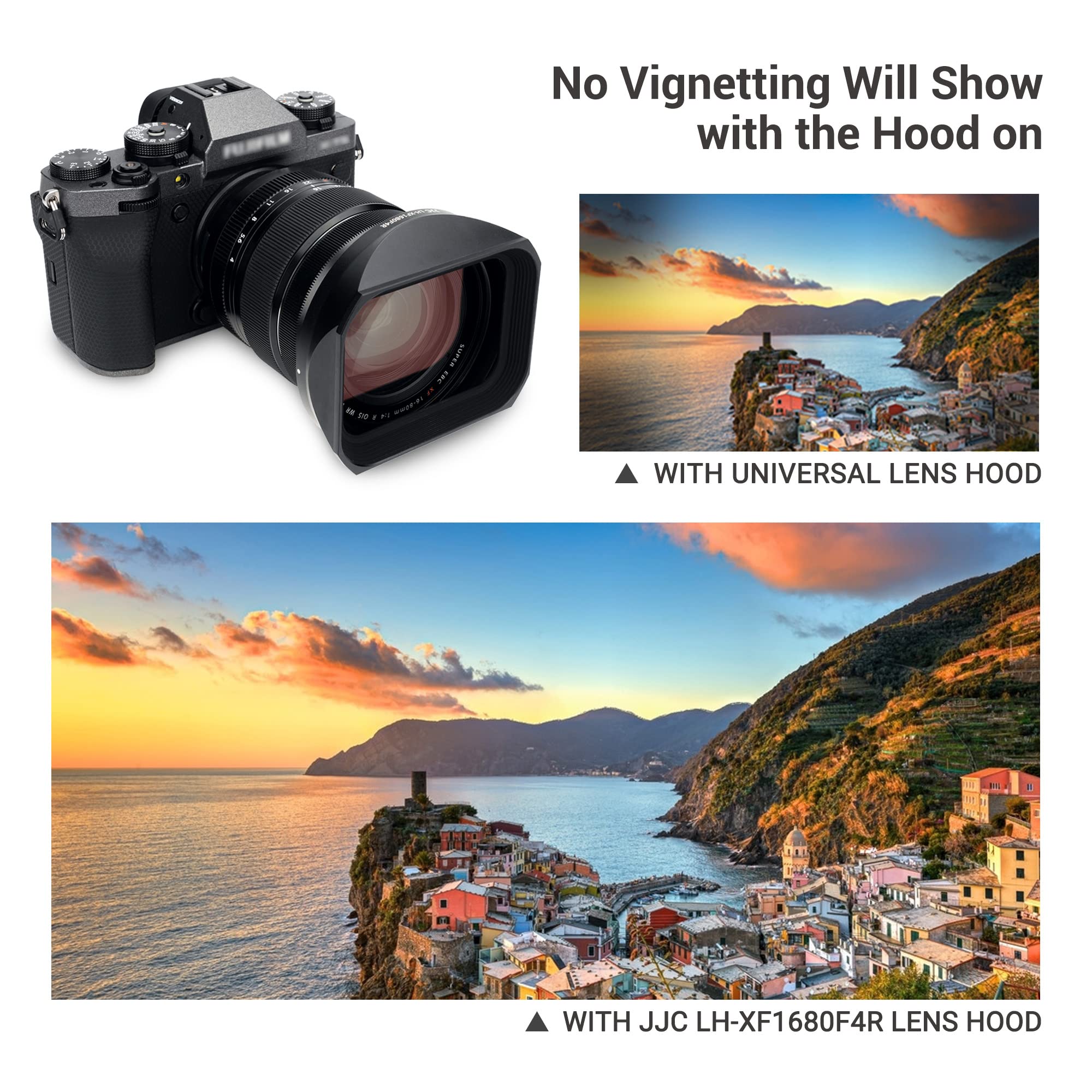 Jjc Metal Square Bayonet Lens Hood Shade For Fuji Fujifilm Fujinon Xf 16 80Mm F/4 R Ois Wr Lens On Fujifilm X T5 Xt5 X T4 Xt4 X