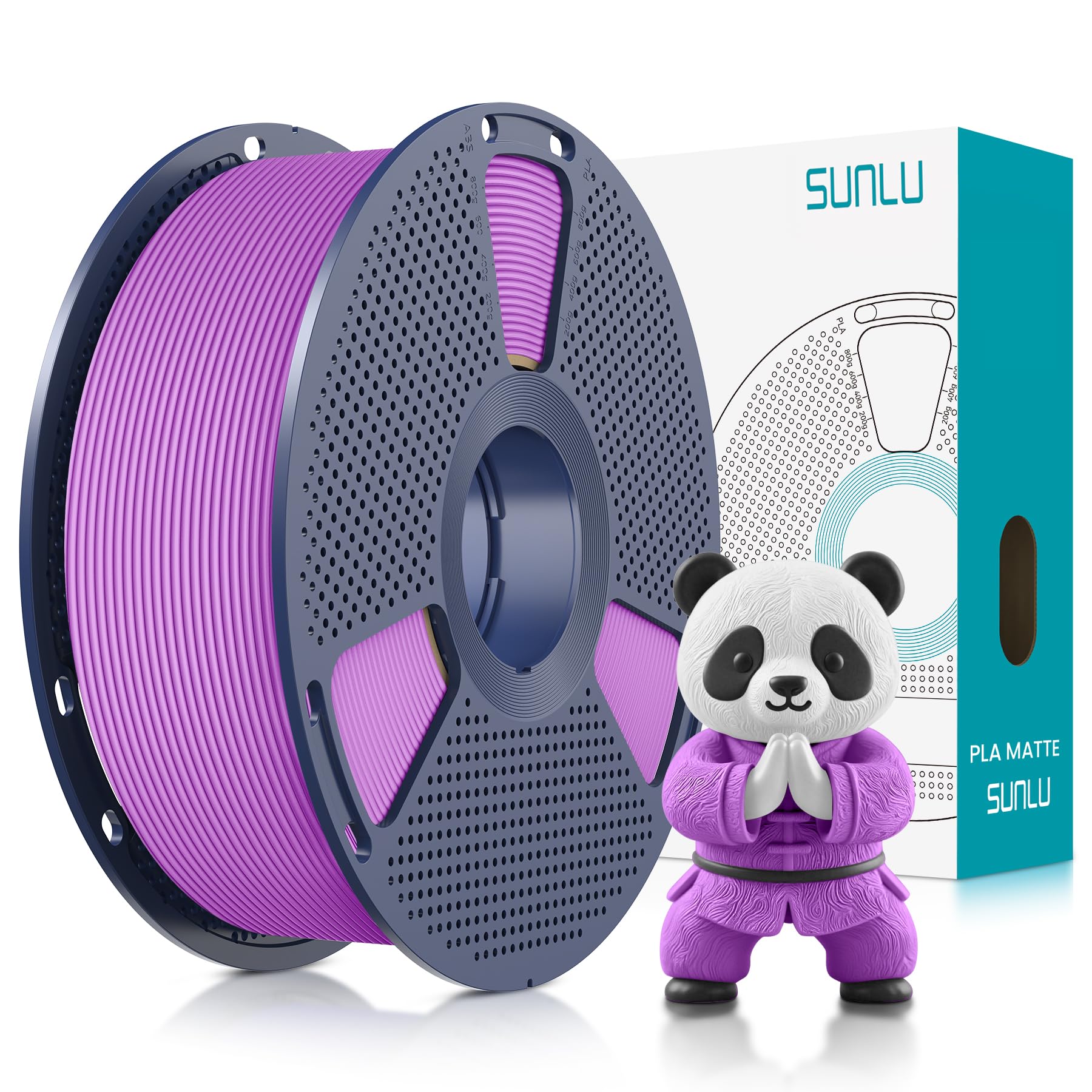 SUNLU PLA Matte 3D Printer Filament 1.75mm, PLA Filament 1kg Spool (2.2lbs), Dimensional Accuracy +/- 0.02mm, Matte Lavender Pur