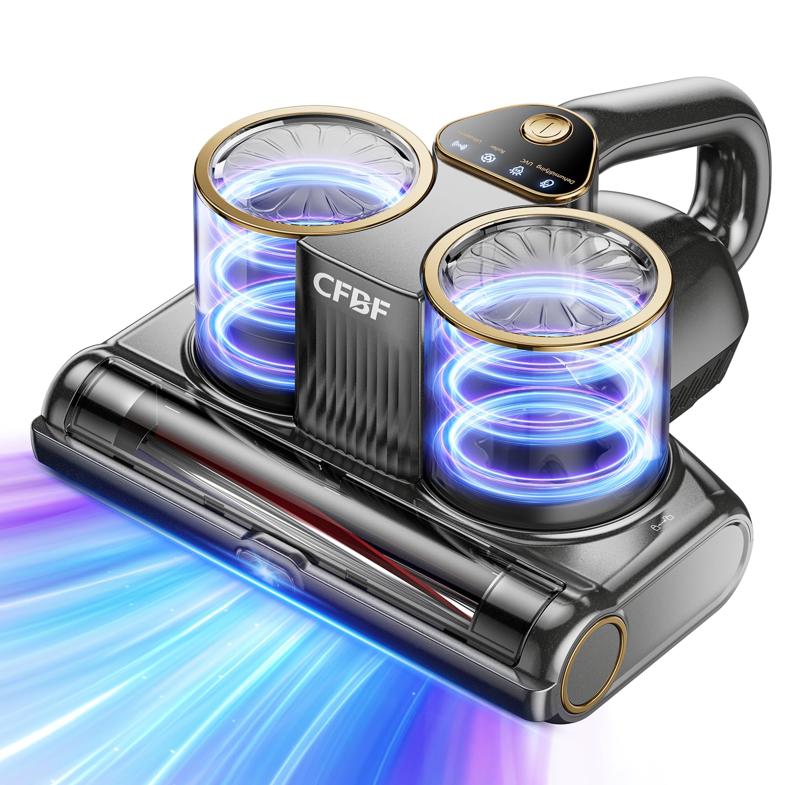CFBF Mattress Vacuum Cleaner, Bed Vacuum Cleaner with 16Kpa Suction 253.7nm UV-C Light, Ultrasonic & High Heating, 500W Powerful
