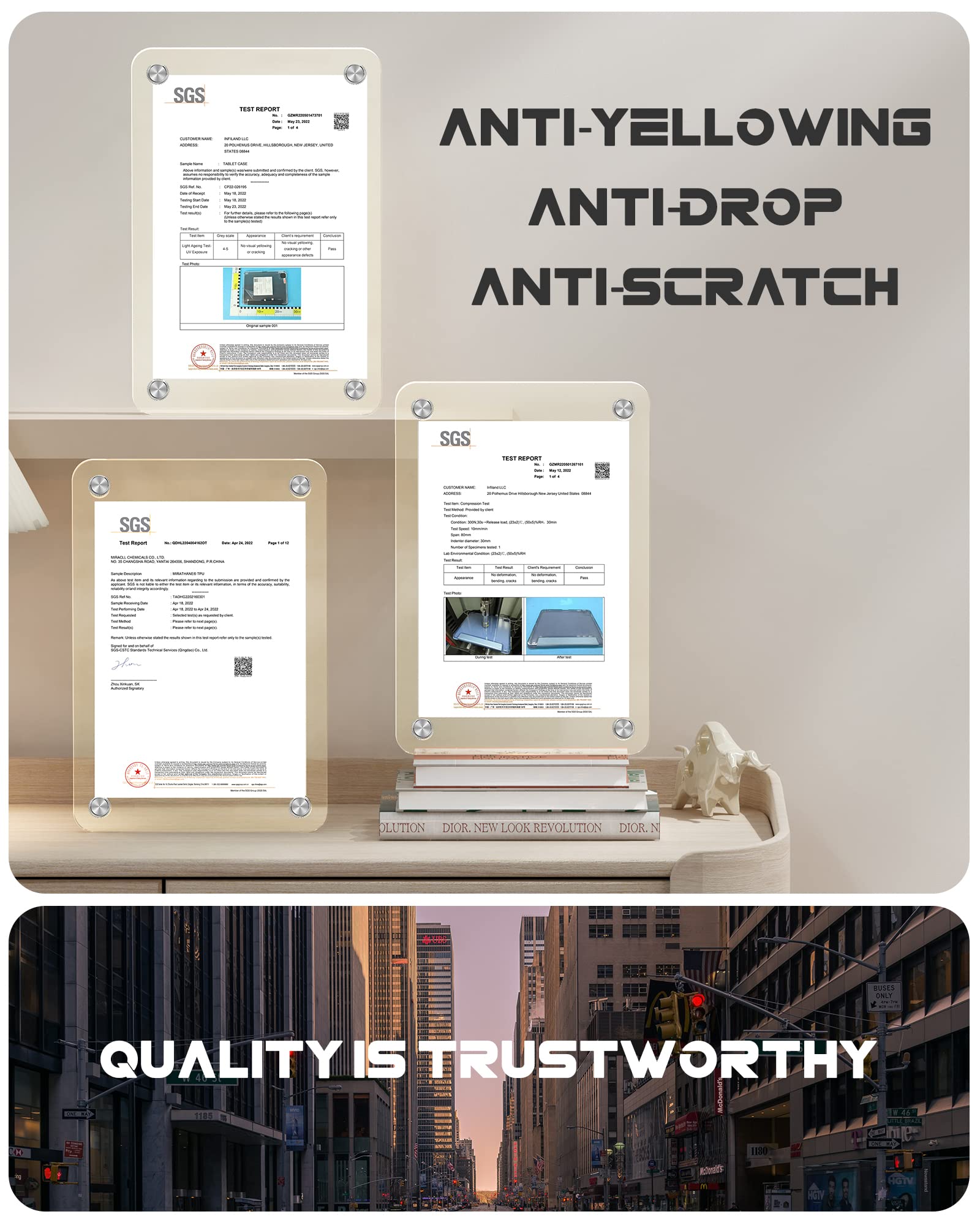 Infiland Compatible With Ipad (A16) 11Th Generation 11 Inch 2025 Case, Ipad 10Th Generation Case 2022 10.9 Inch 2022, Crystal Clear With Slot For Pencil & Charging Adapter, Bright Yellow