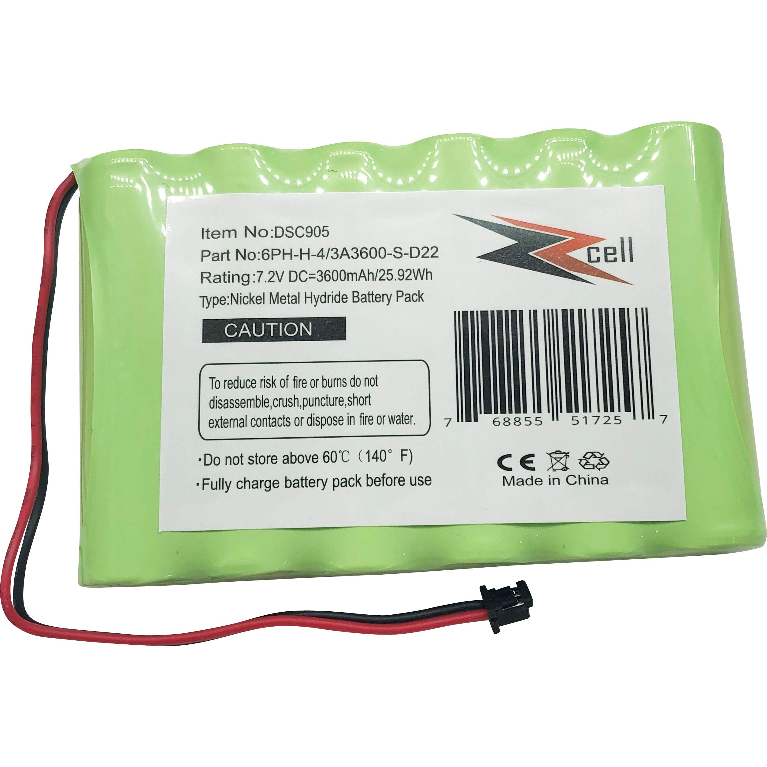 Zzcell Battery Replacement For Dsc Impassa Scw9057 Control Panel, 6Ph H 4/3A3600 S D22 Alarm System 7.2V 3600Mah (Note: Check Pa