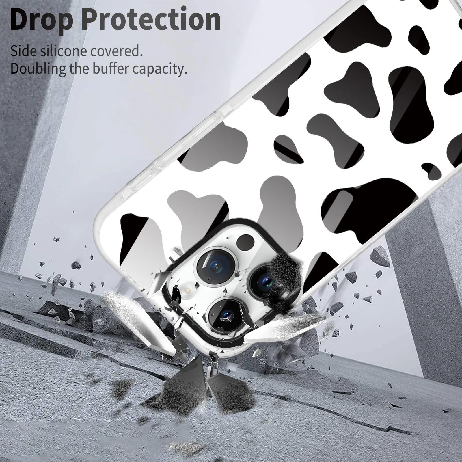 Rumdey 2 Pack Cute Pattern For Iphone 12 Pro Max 6.7'' Phone Case, Cow Print Aesthetic Design Clear Cases Soft Silicone Slim Tpu