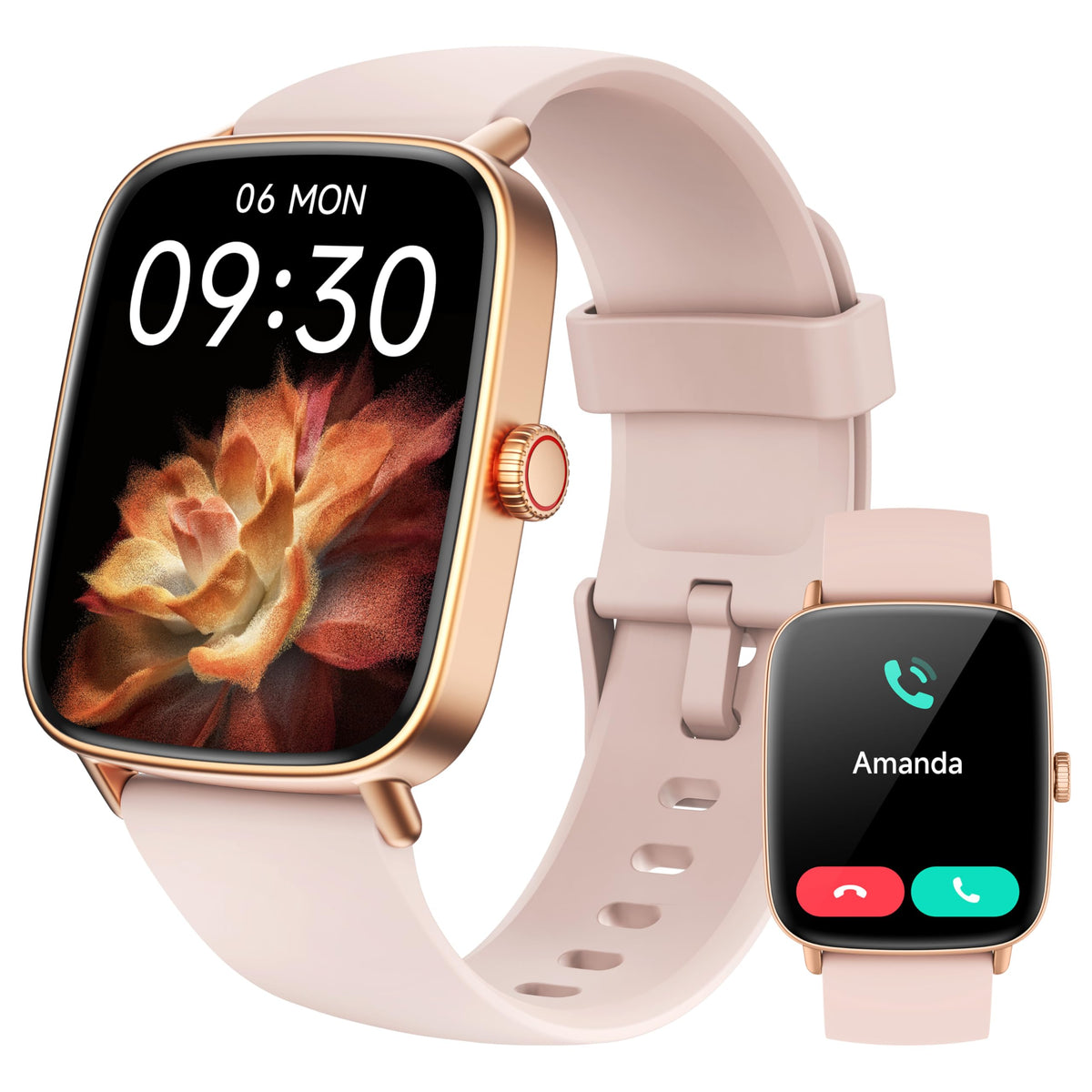 Tensky Smart Watch For Women Android & Iphone, 1.85 '' Touch Screen Fitness Tracker With Answer/Make Call, Ip68 Waterproof 24/7 