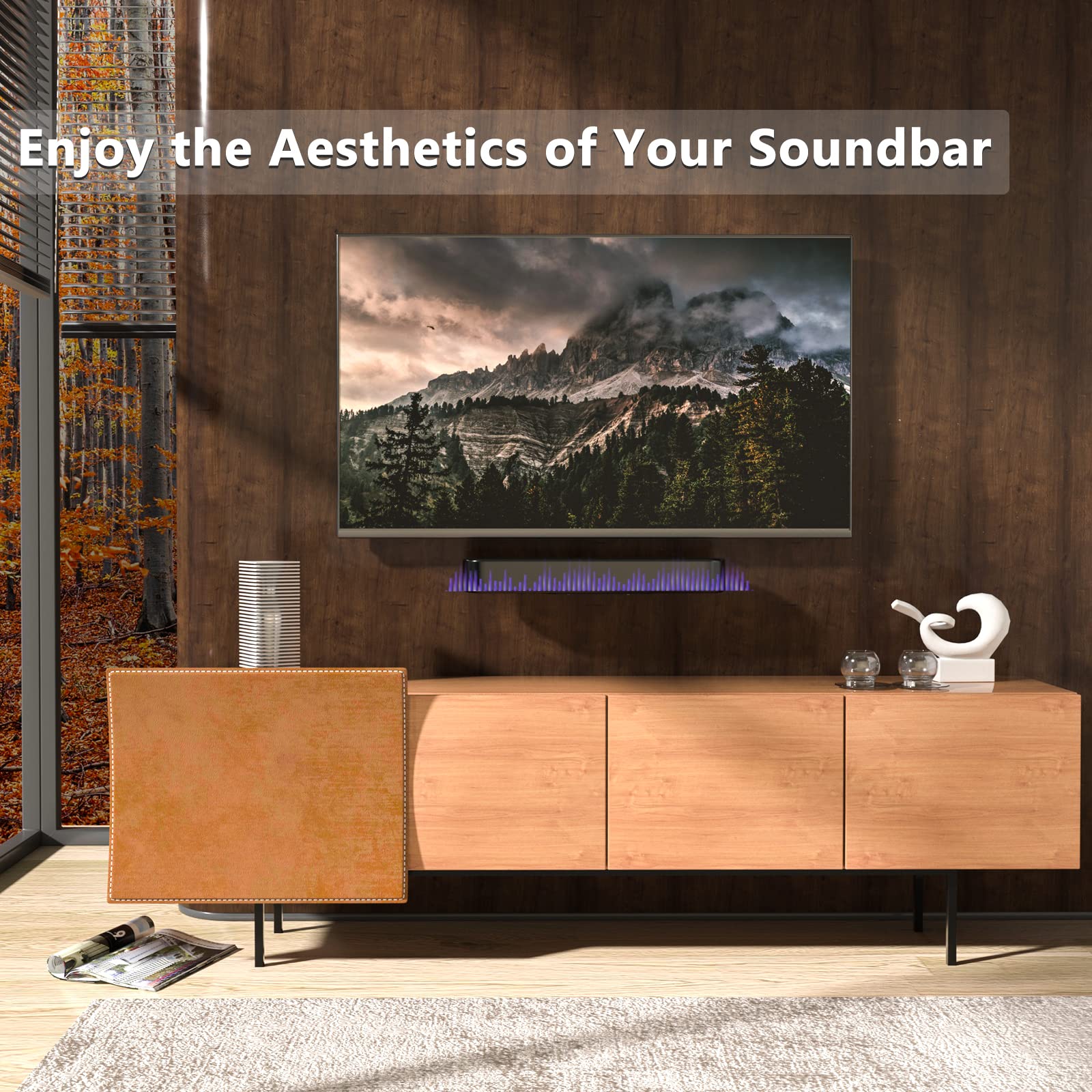 WALI Soundbar Mount for Sonos Beam Gen 1 & Gen 2, Wall Mount Bracket Compatibility for Sonos Beam Soundbar Mounting Under TV (SON002 B), Black