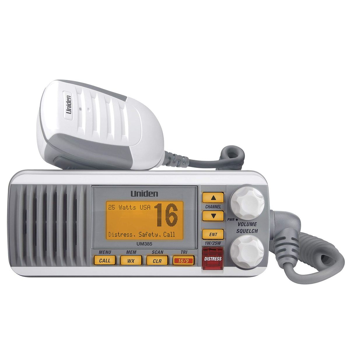 Uniden Um385 25 Watt Fixed Mount Marine Vhf Radio, Waterproof Ipx4 With Triple Watch, Dsc, Emergency/Noaa Weather Alert, All Usa,WBEEAB076DPJZ9L