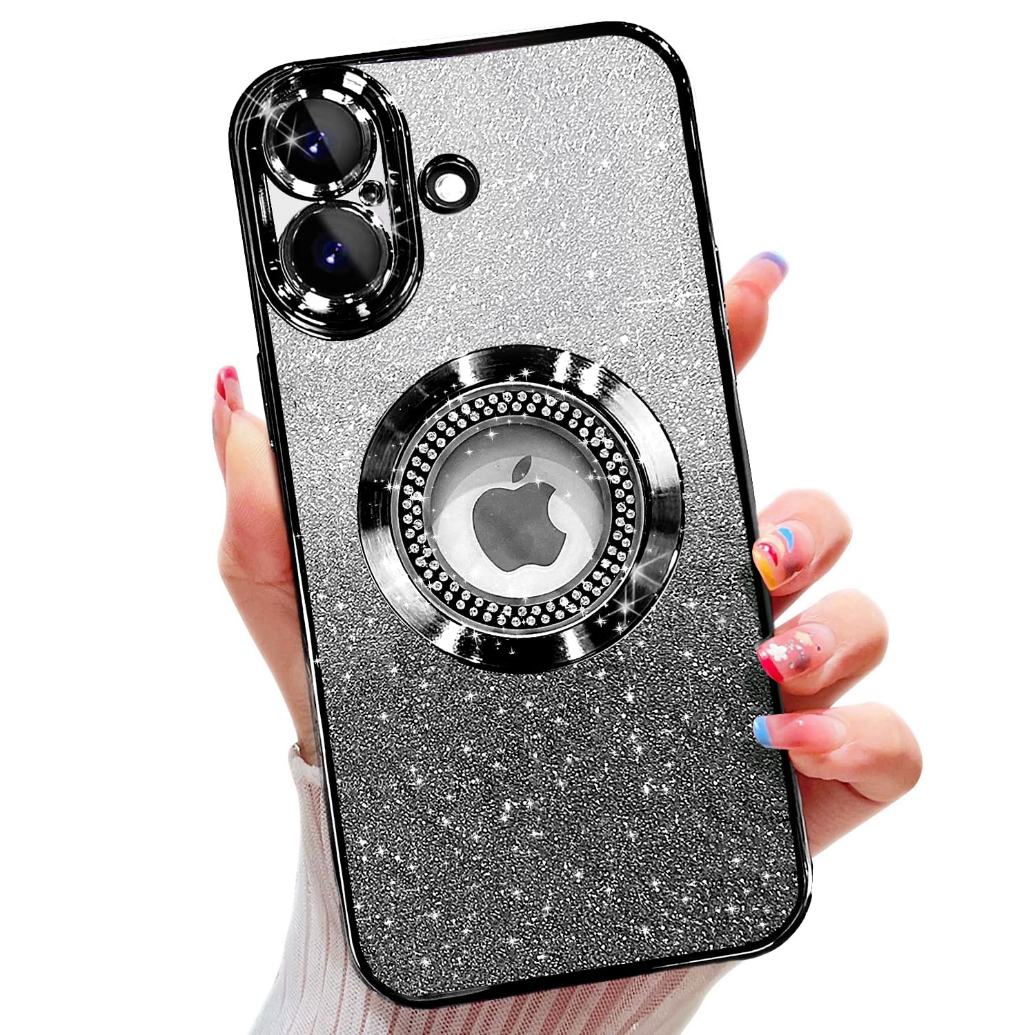 Misscase For Iphone 16 Magnetic Glitter Case Compatible With Magsafe,Full Protection Slim Shockproof Anti Scratch Case With Came