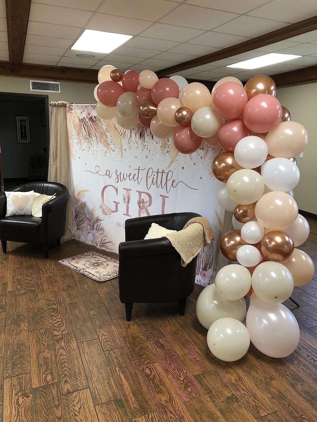 Mocsicka Boho Hello Baby Backdrop Boho Chic Pink Flowers Baby Shower Background A Sweet Little Girl Is On The Way Party Cake Tab