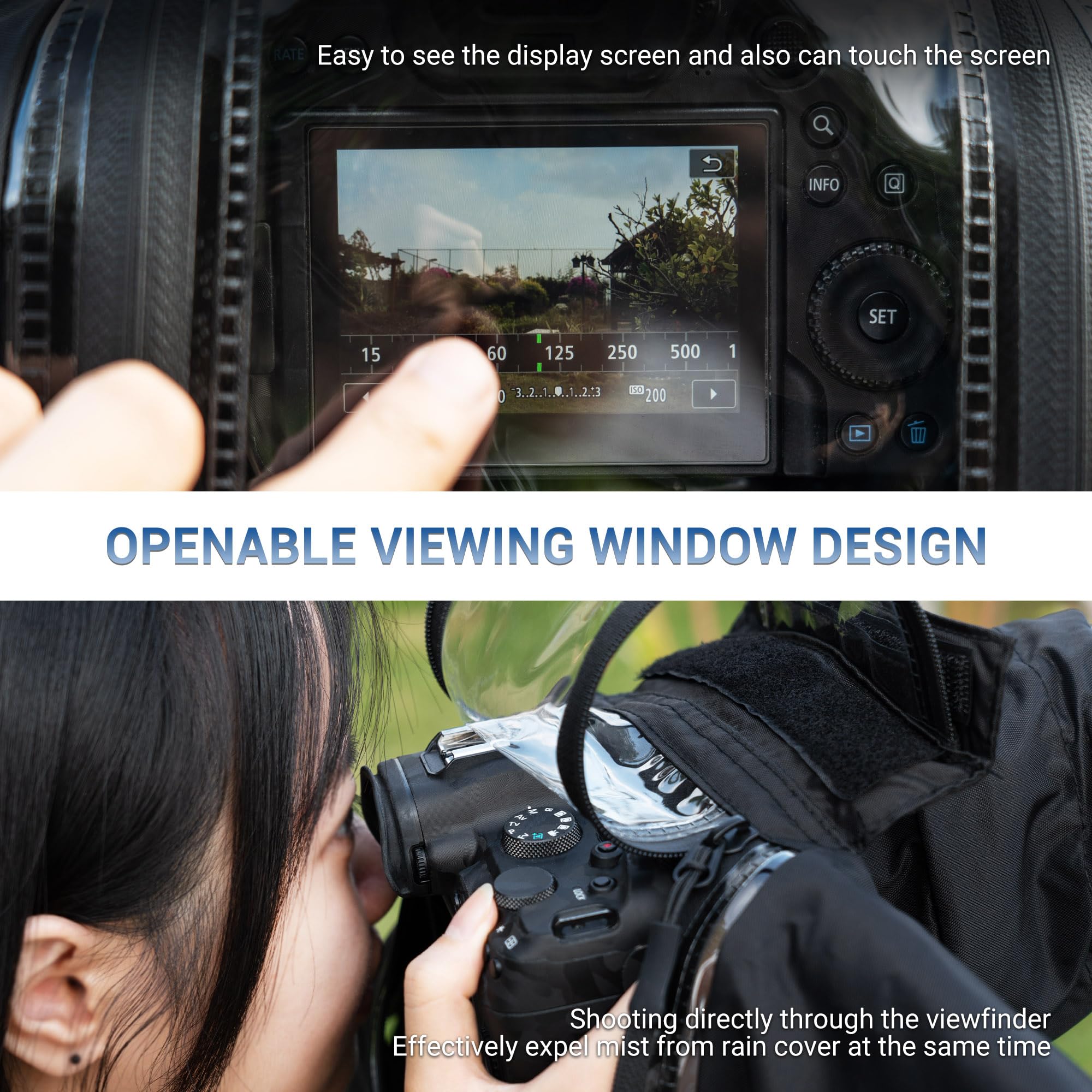 Camera Rain Cover With Openable Viewing Window & Strap Mountable Design,Waterproof Camera Raincoat Sleeve Protector For Canon So