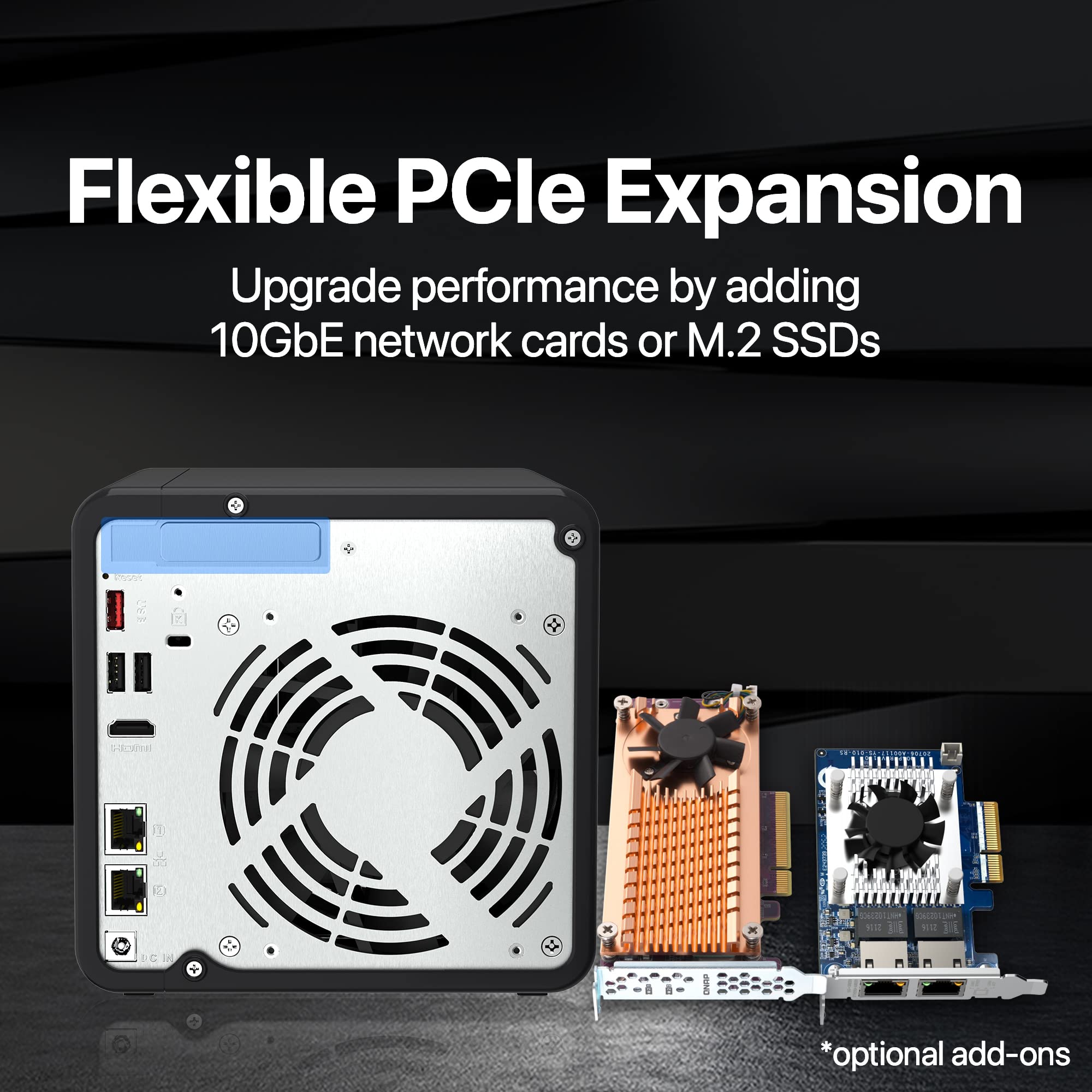 Qnap Ts 464 8G 44Wd Us 4 Bay High Performance Desktop Nas With 12Tb Storage Capacity, Preconfigured Raid 5 Wd Red Plus Hdd Bundl