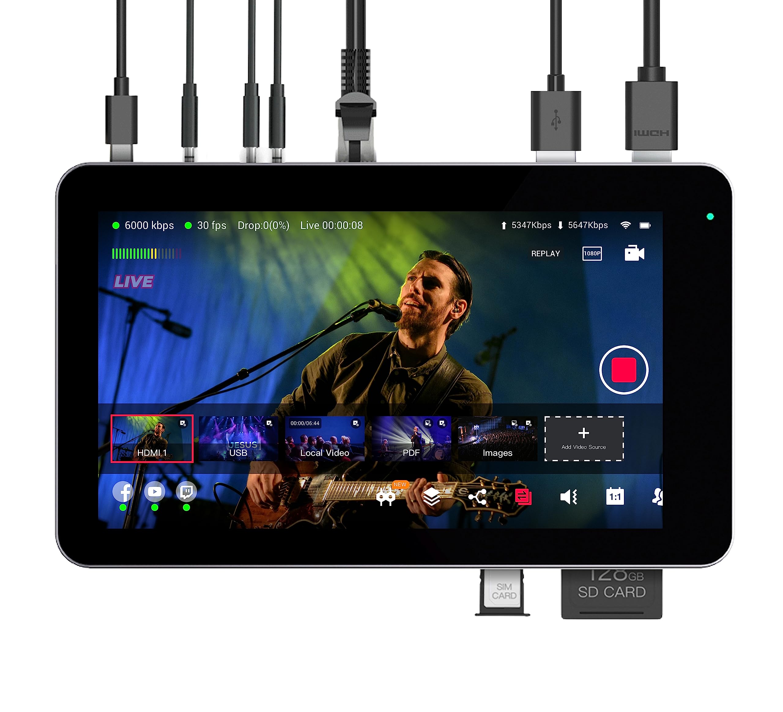 Yololiv Yolobox Mini, All In One Portable Multi Camera Live Streaming Equipment (Usa, Canada, Mexico)