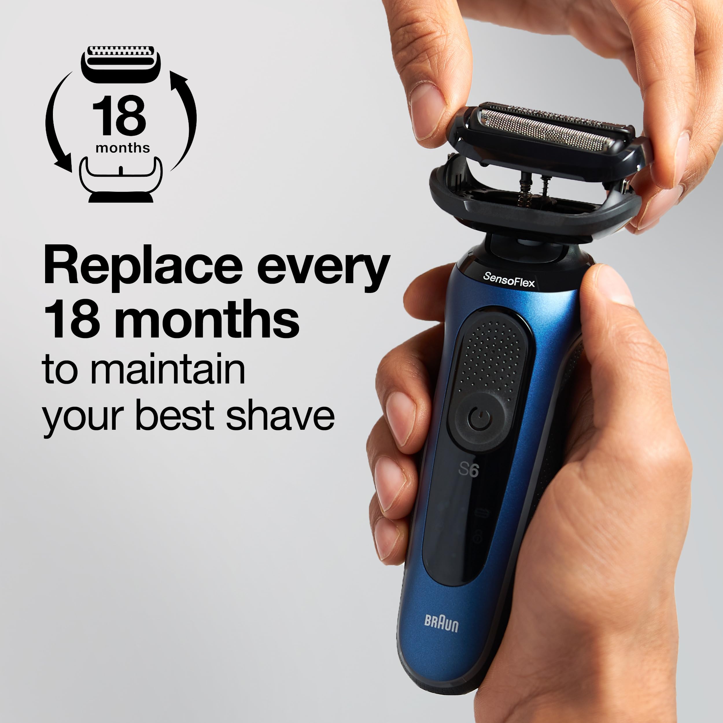 Braun Series 5 53B Electric Shaver Head, Black - Designed For Series 5 And Series 6 Shavers (New Generation)