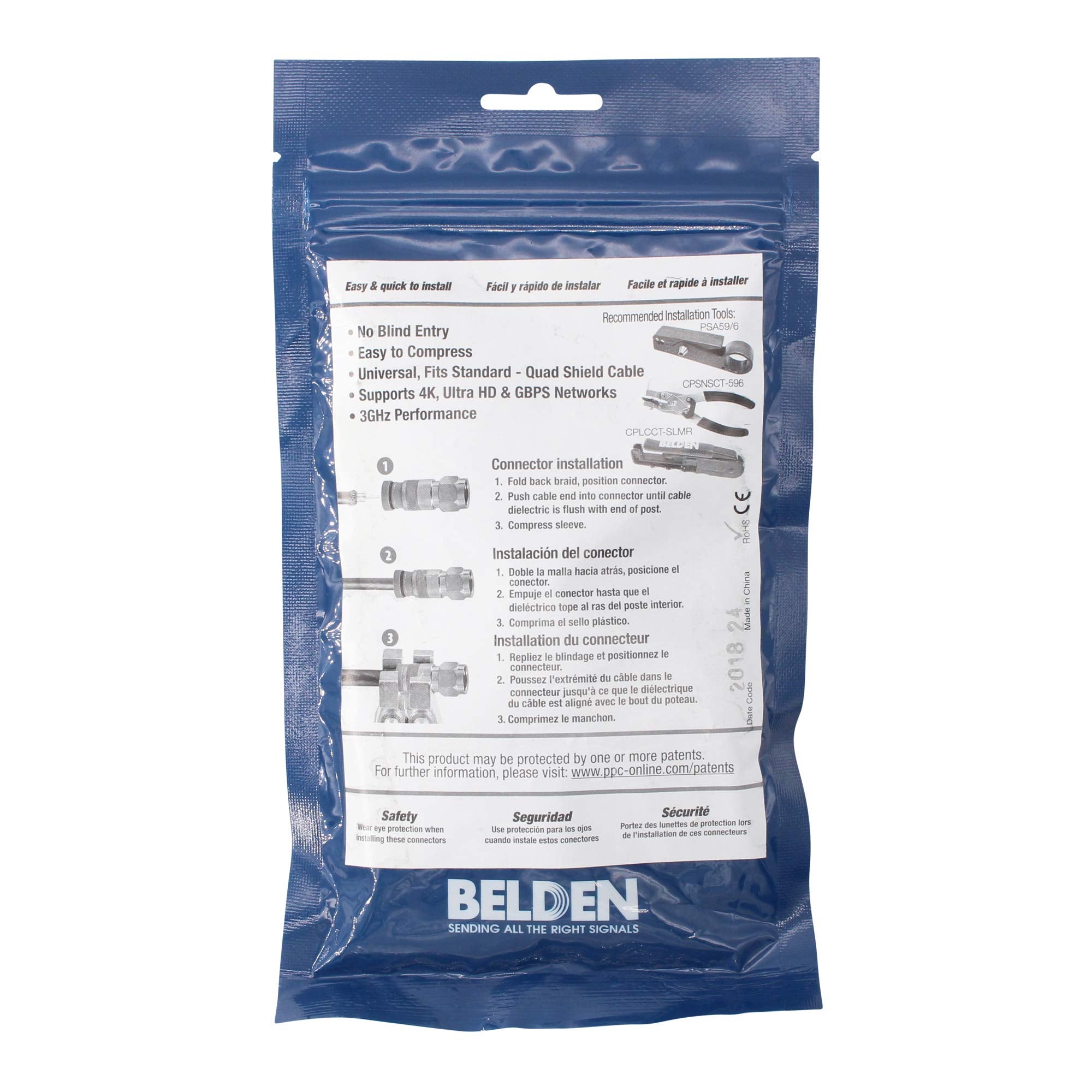 Belden Fsns6U Prosns Universal F Connectors For Rg6/Rg6Q Cable (25 Pack)