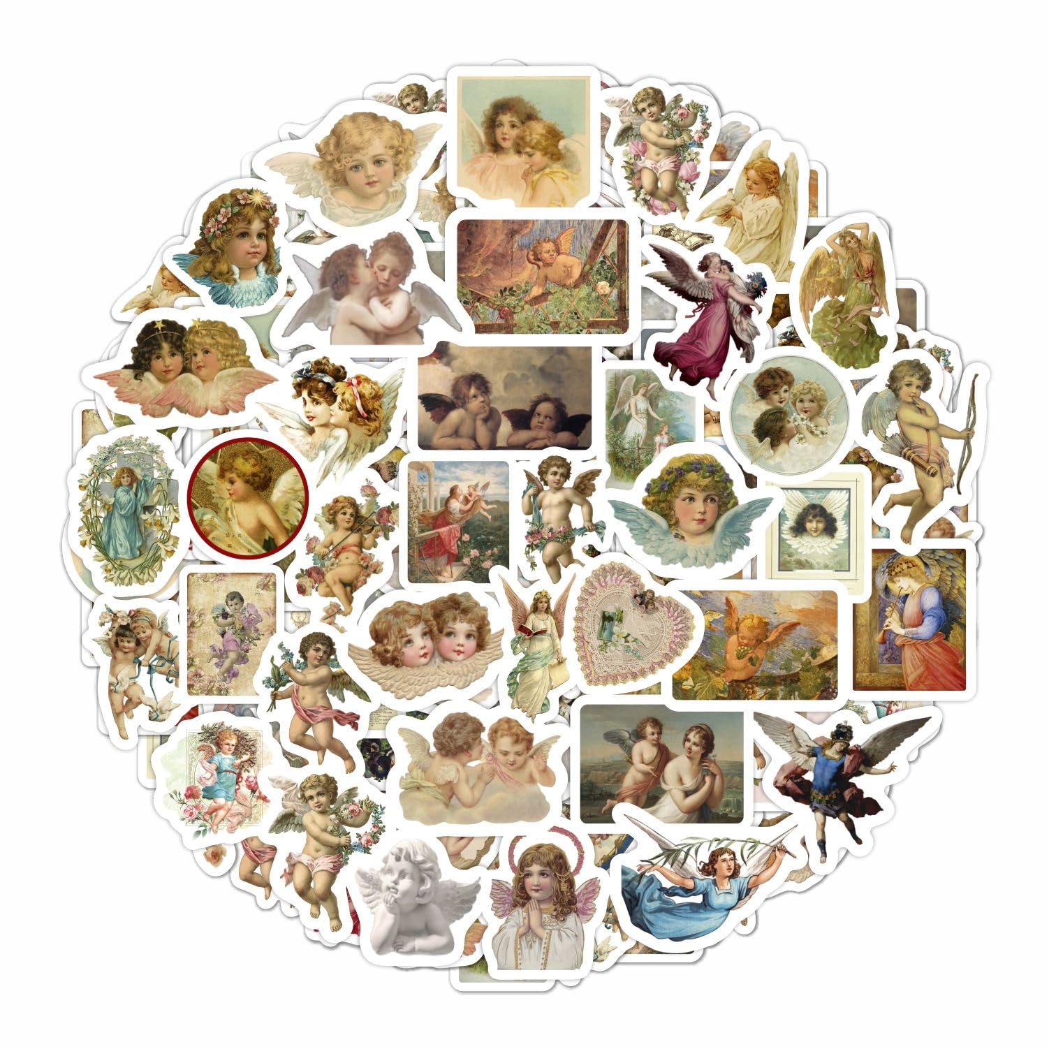 100Pcs Angel Stickers Vintage   Angel Decals For Laptop, Scrapbooking, Crafts, Envelopes   Angel Gifts For Women Friendship, Gra