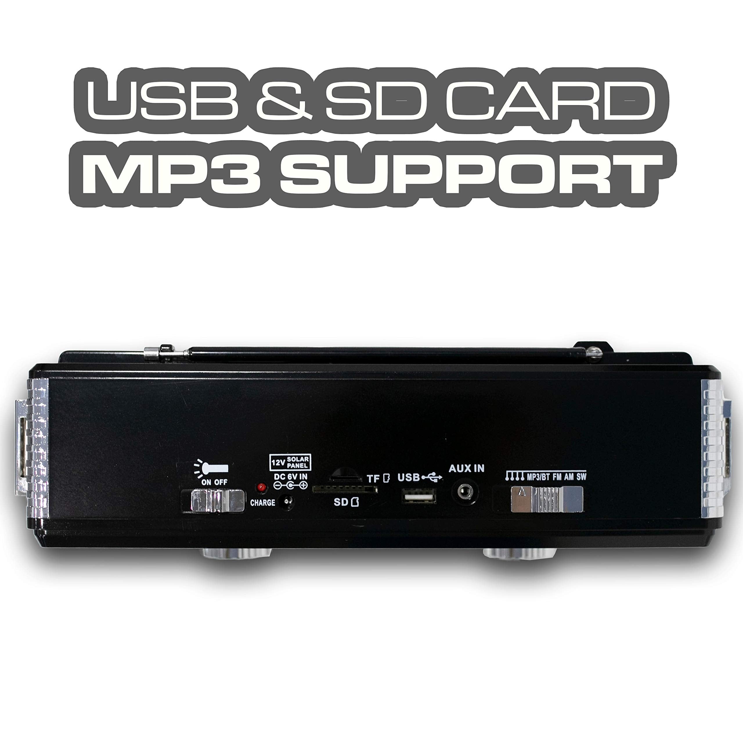 Dolphin Retrobox Portable Bluetooth Am/Fm Radio (Black)