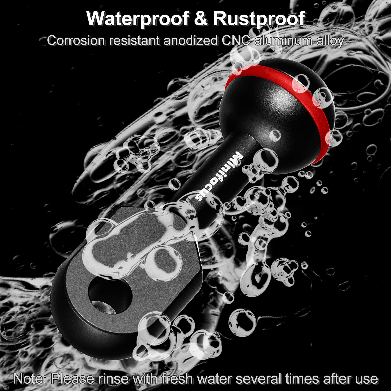 Minifocus 1'' Ball To Ys Head Clip Arm, 2Pcs 3.35''/8.5Cm Aluminum Alloy Ys Head Adapter Lightweight Arm Underwater Photography