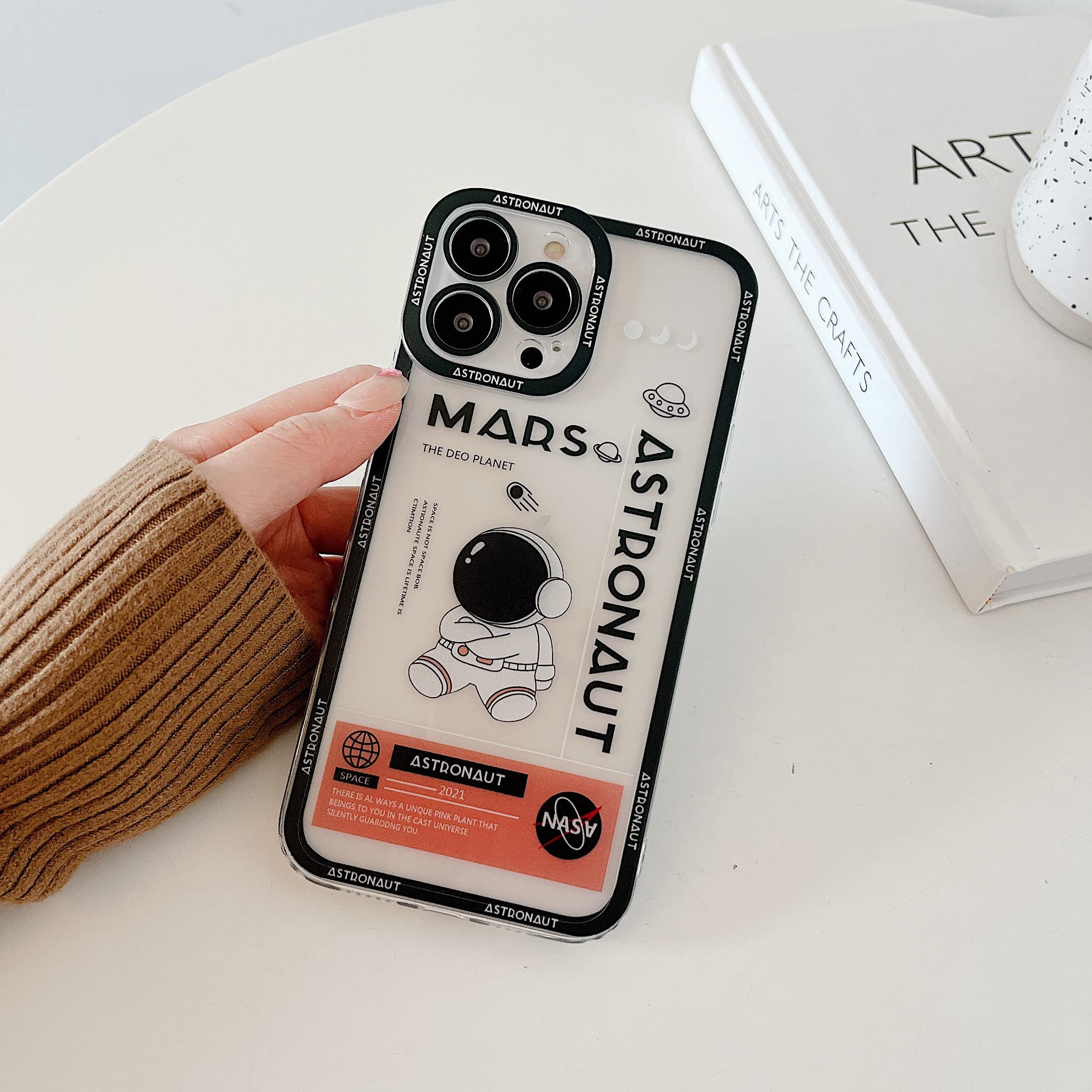 Yonds Queen For Iphone 11 Pro Max Clear Cute Case, Cool Cartoon Astronaut Space Rocket Moon Design Stylish Tpu Bumper Shockproof