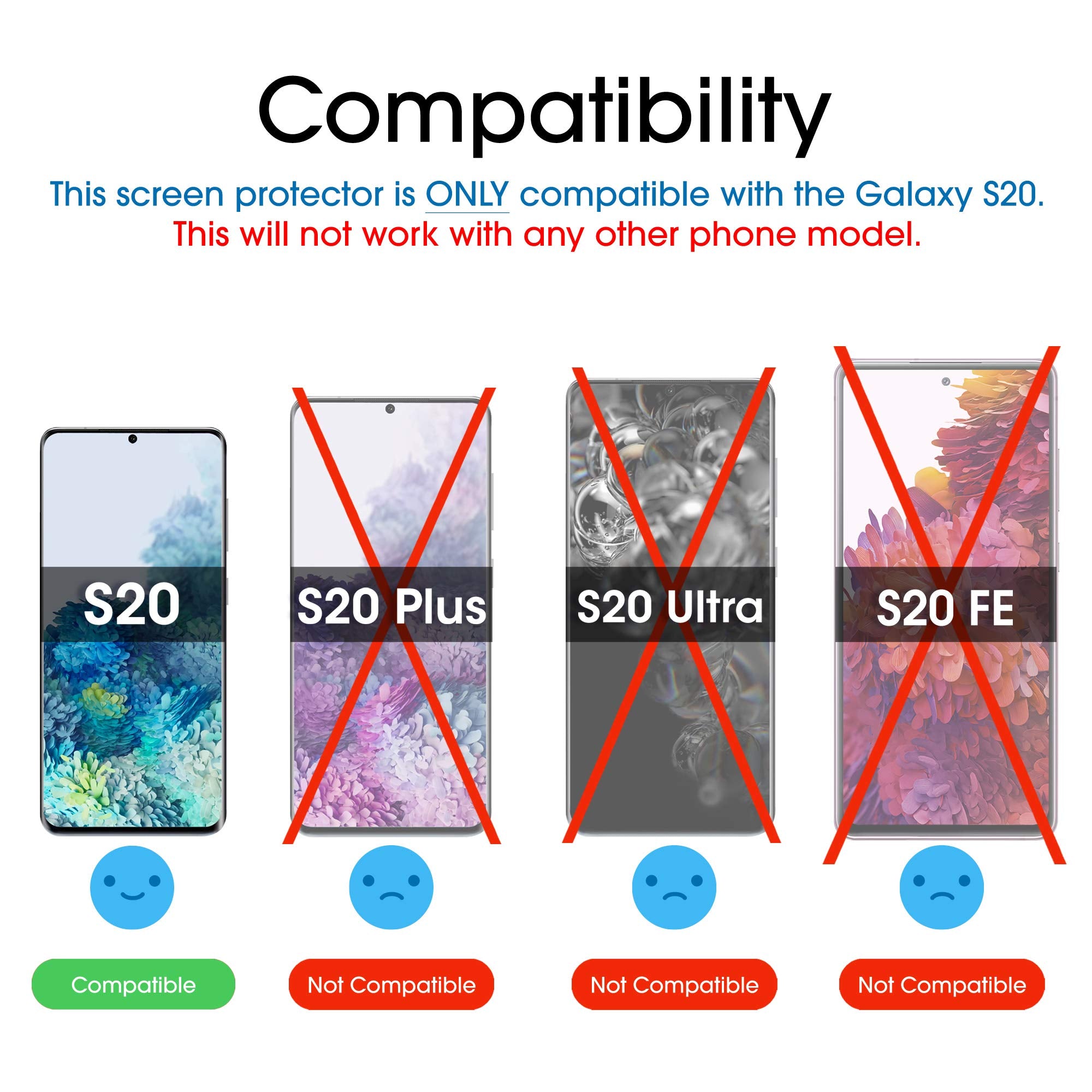 Amfilm Ultra Glass Screen Protector For Galaxy S20, (2 Pack) Uv Gel Application, Tempered Glass, Compatible With Ultrasonic Fing