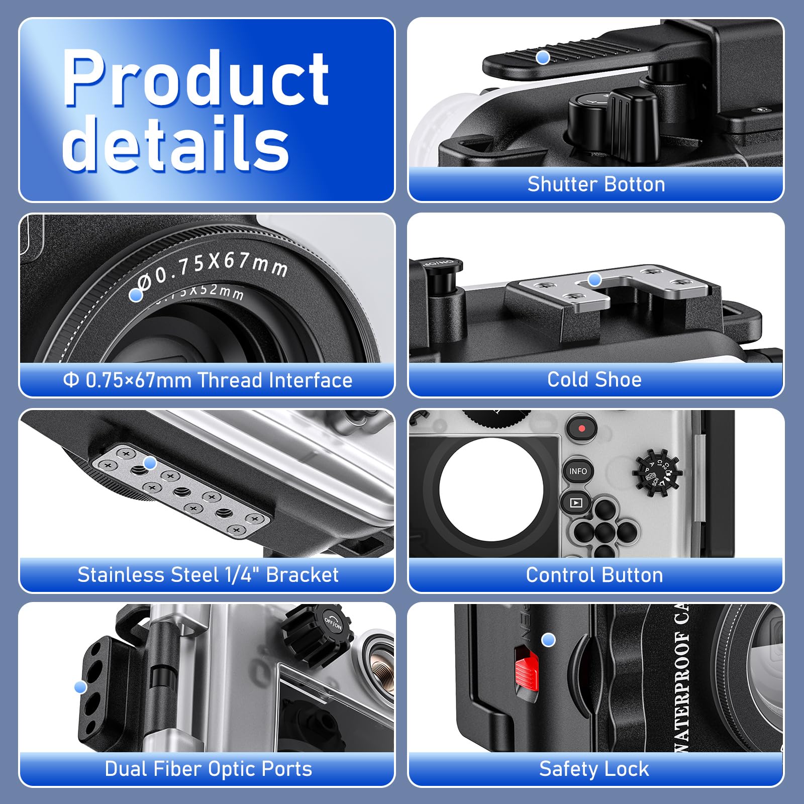 Seafrogs Underwater Camera Housing For Olympus Tg 7, Professional Underwater Accessories 195Ft/60M For Olympus Tough Tg 7 (Tg 7