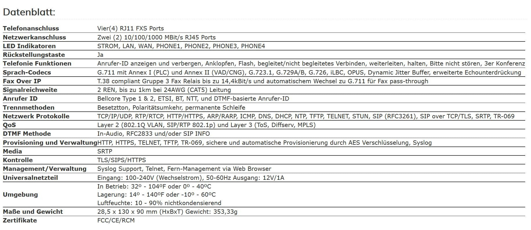 Grandstream Gs-Ht814 4 Port Ata With 4 Fxs Ports And Gigabit Nat Router Voip Phone And Device, Black