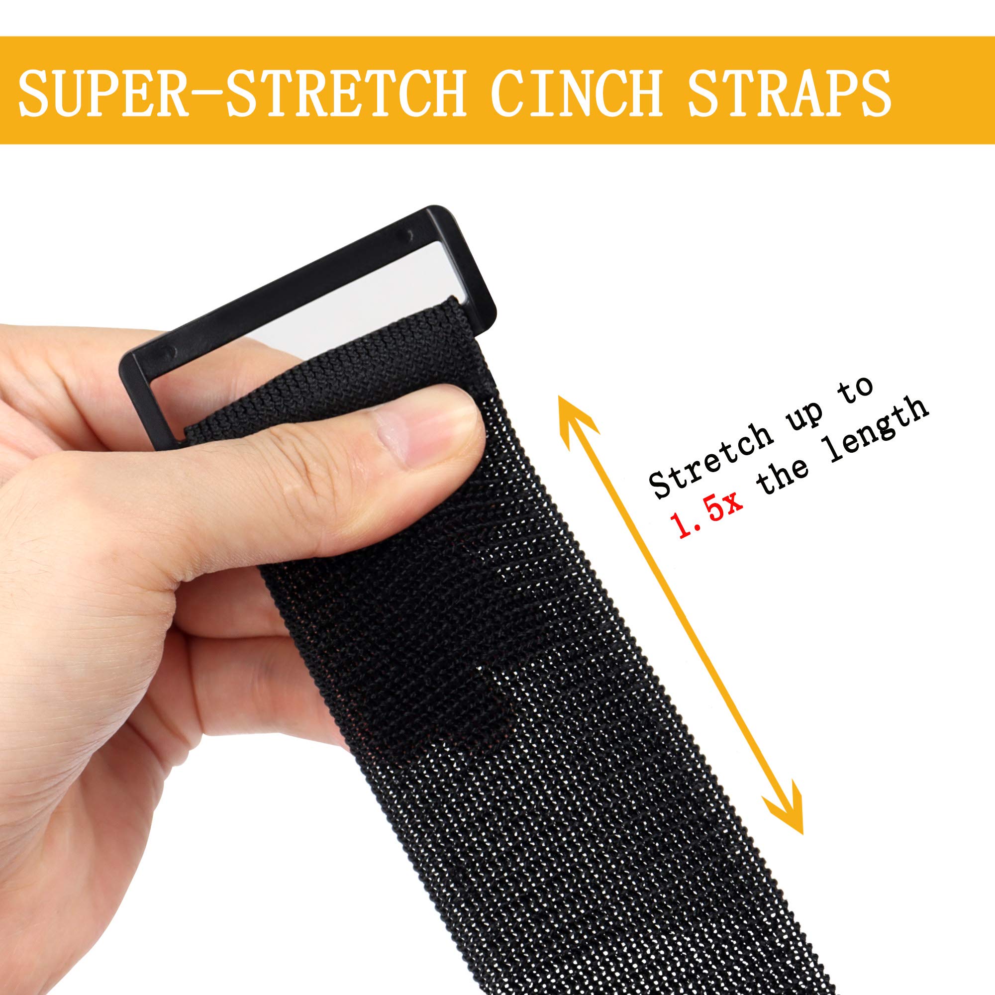 Lubansir Cinch Straps, 2'' X 12'' (8 Pack) Elastic Hook And Loop Storage Strap For Extension Cord, Cable, Cord Wrap, Rope And Ho