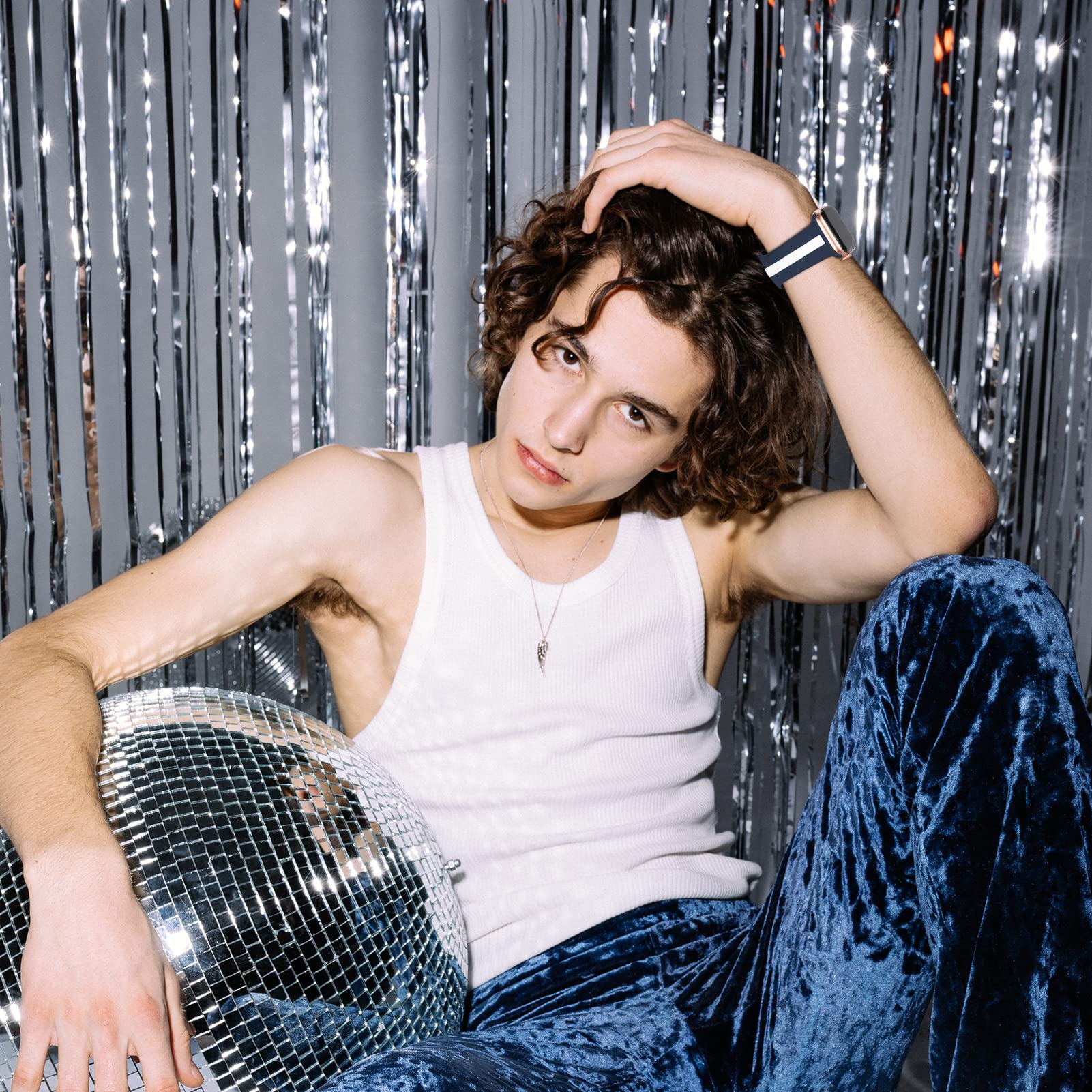 Designer Sport Band Compatible With Apple Watch Iwatch Bands 38Mm 40Mm 41Mm 42Mm 44Mm 45Mm 49Mm Men Women, Soft Silicone Strap W